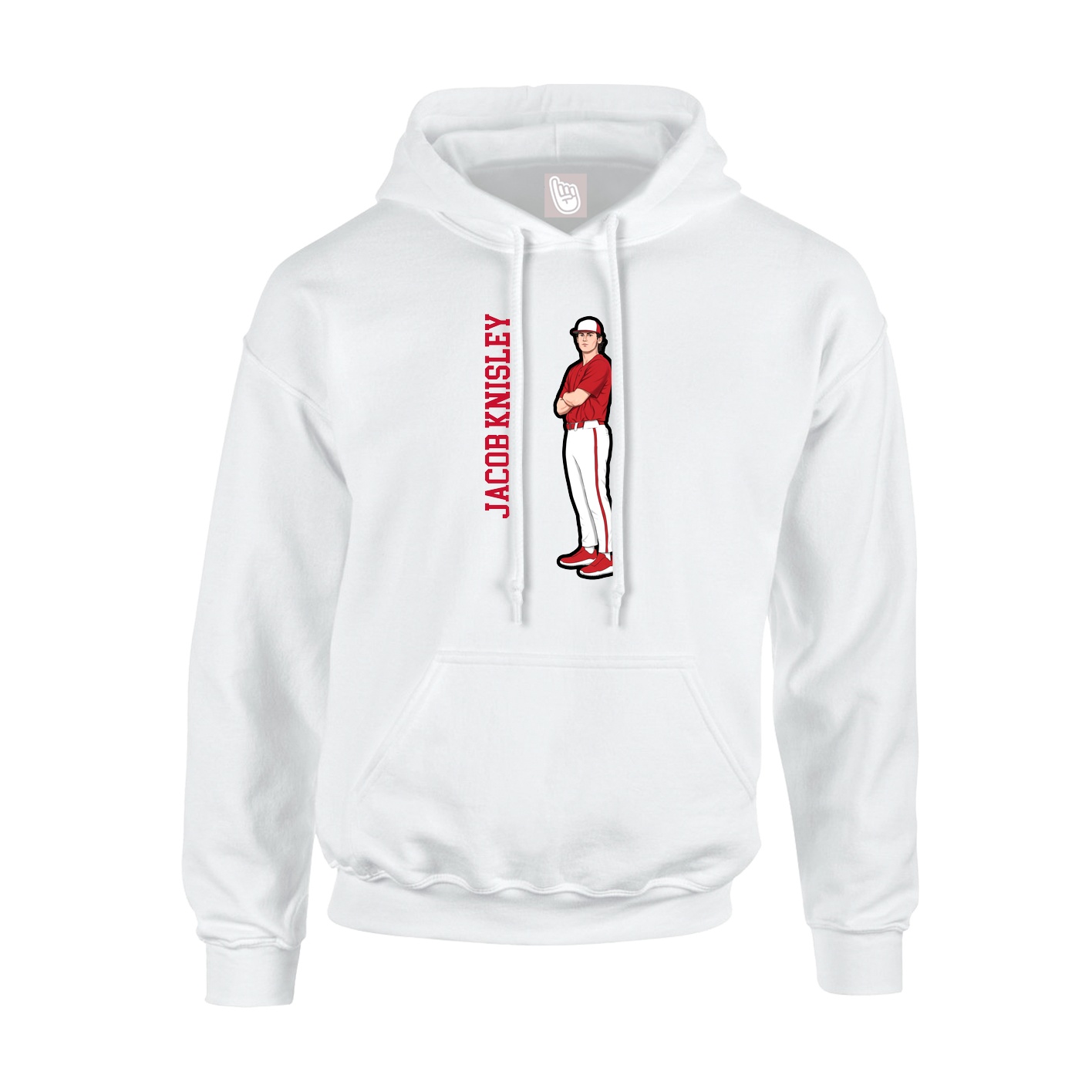 Youth Hoodie — Name Vertical in White