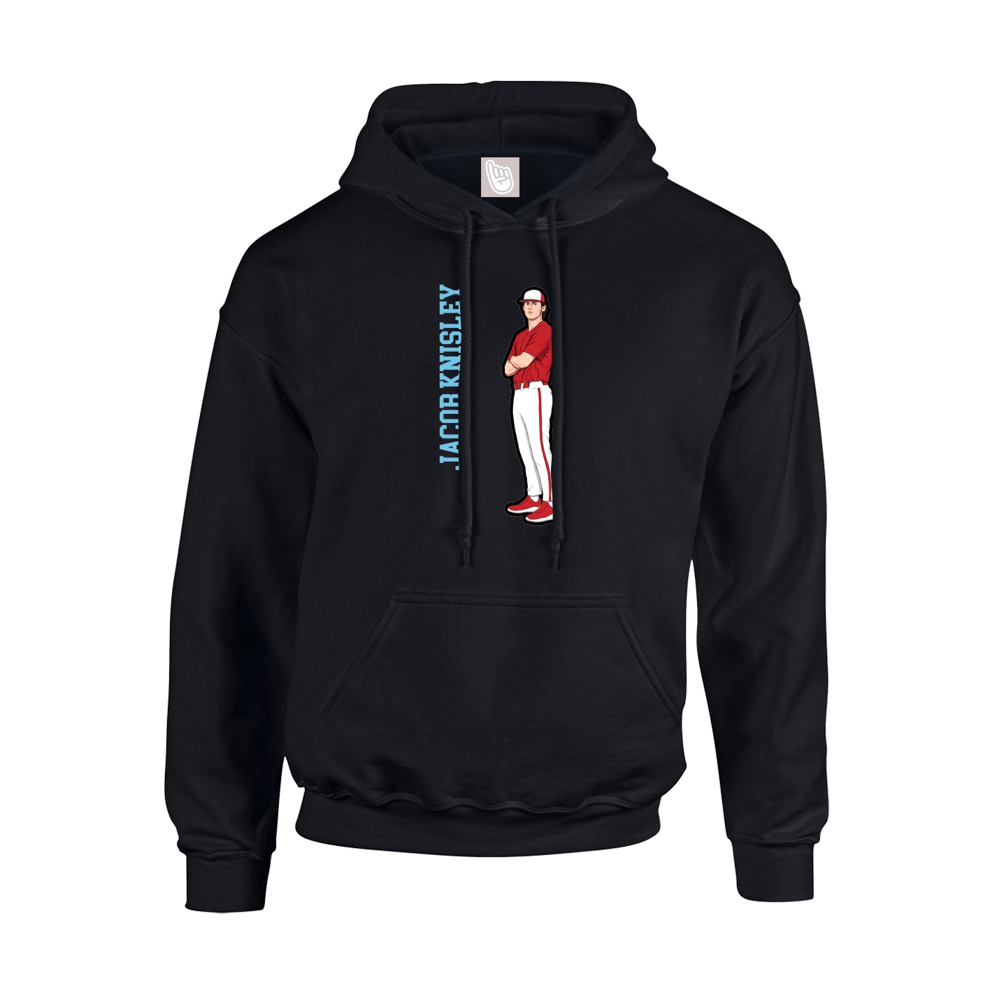 Youth Hoodie — Name Vertical in Black