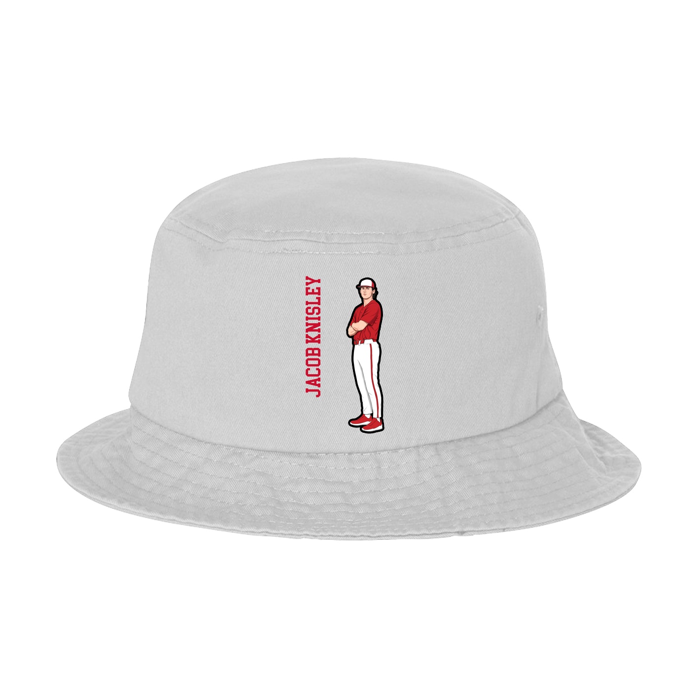 Bucket Cap — Name Vertical in White