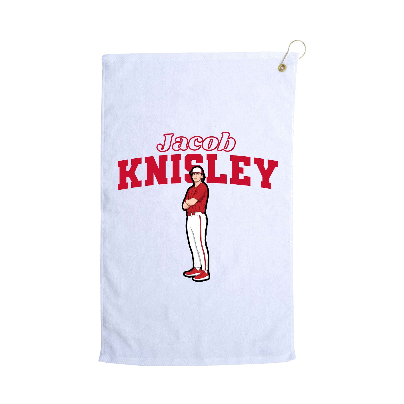 Golf Towel — Name Arch in White
