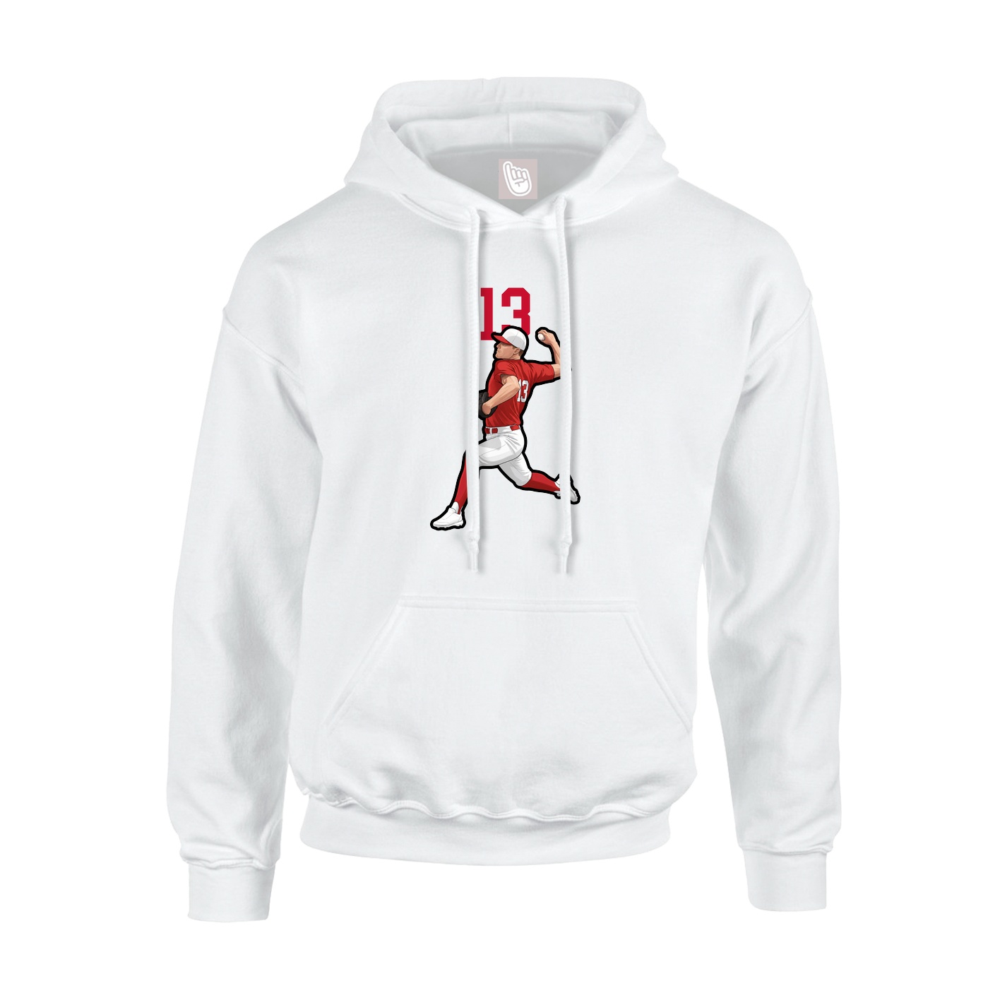 Youth Hoodie — Number Top in White