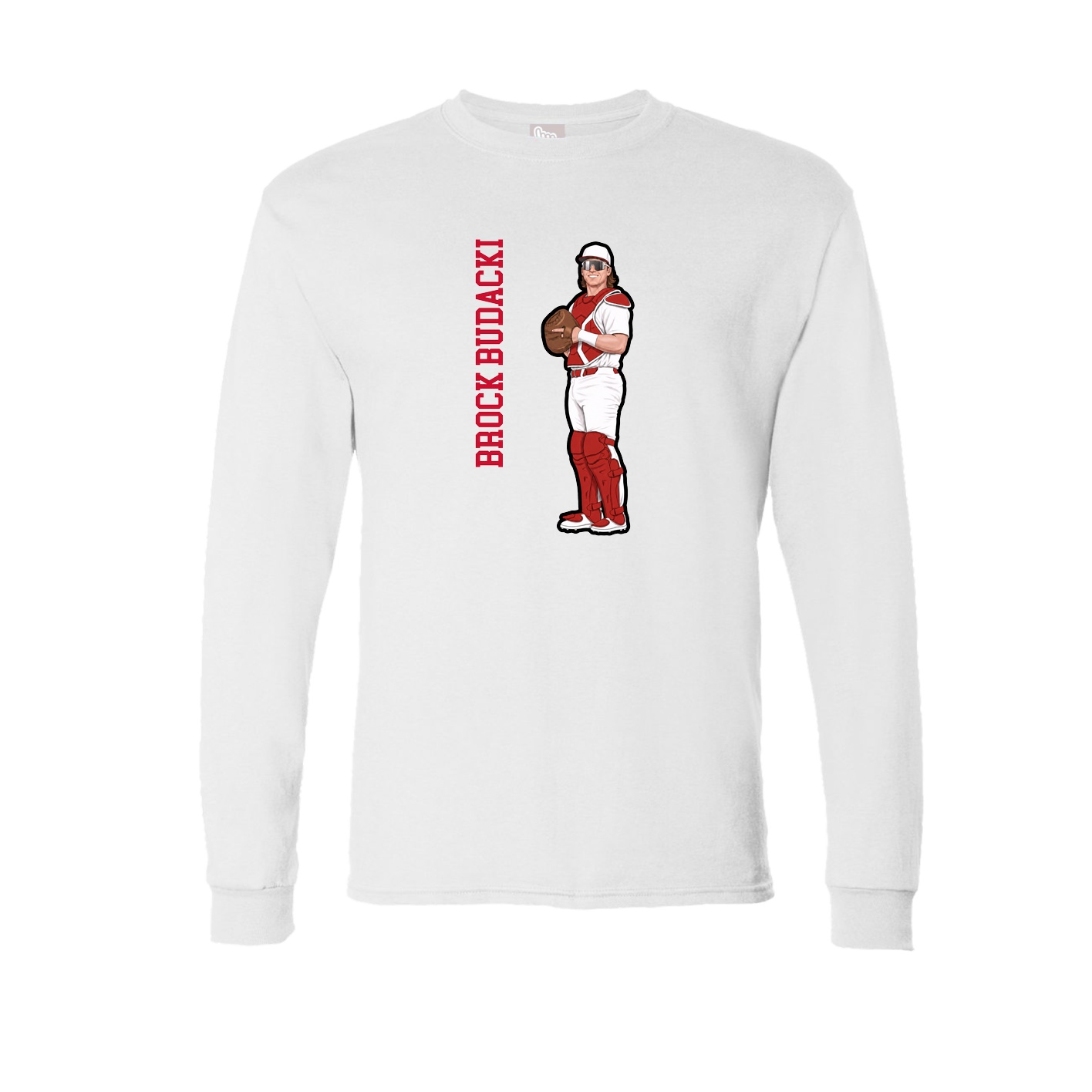 Long Sleeve Tee — Name Vertical in White