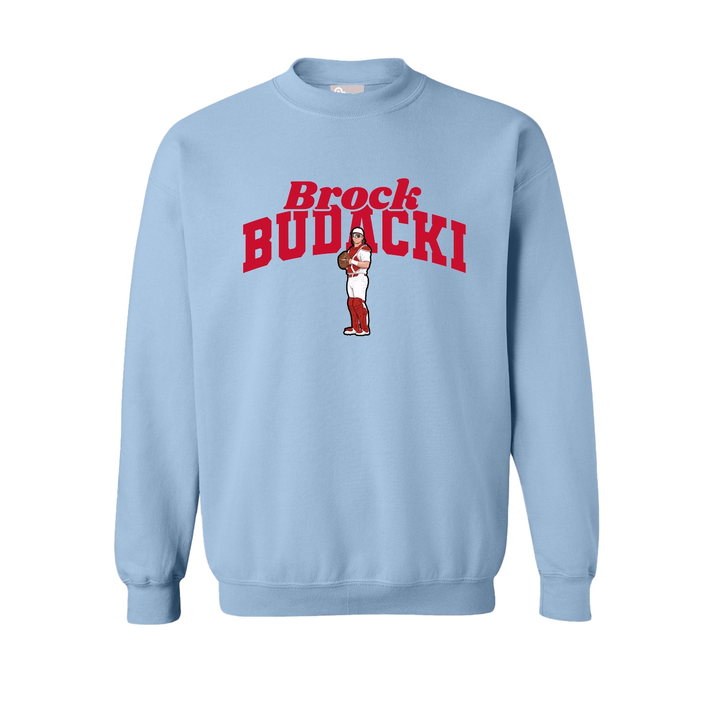 Fleece Crew — Signature Arch in Light Blue