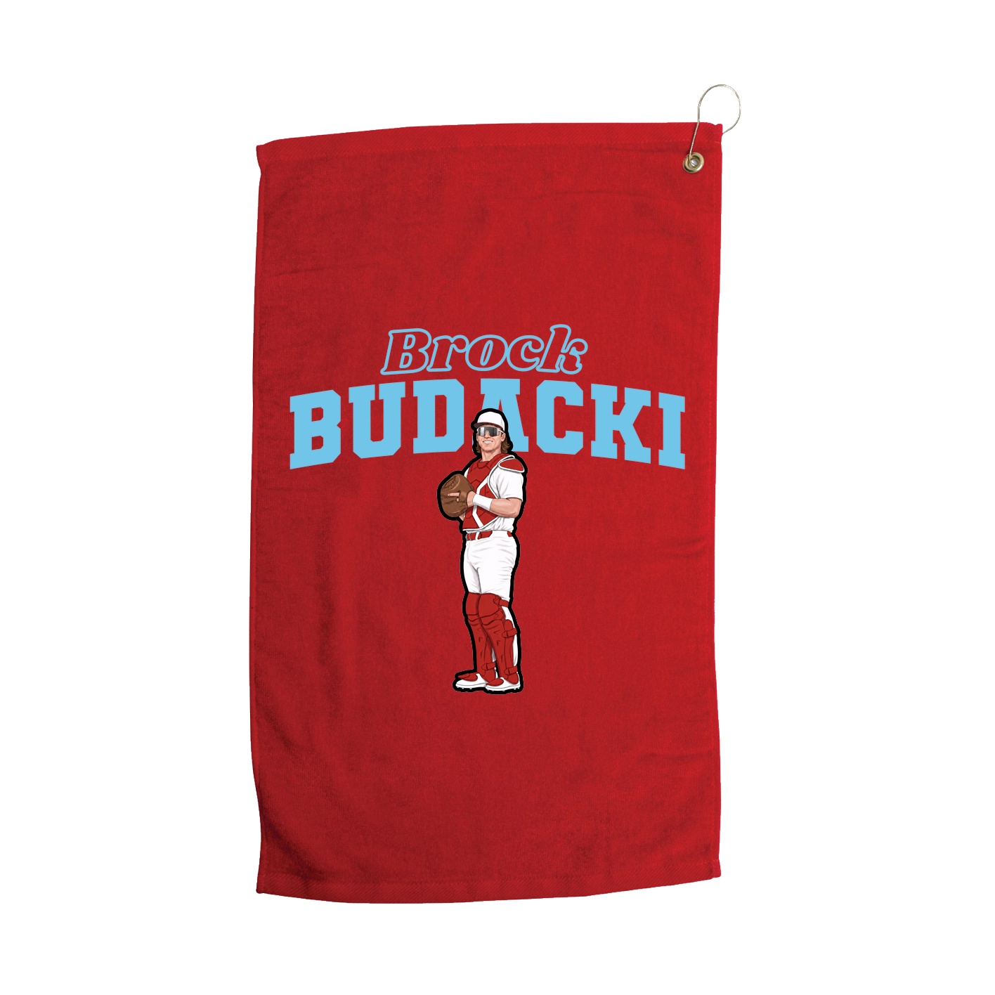 Golf Towel — Name Arch in Red