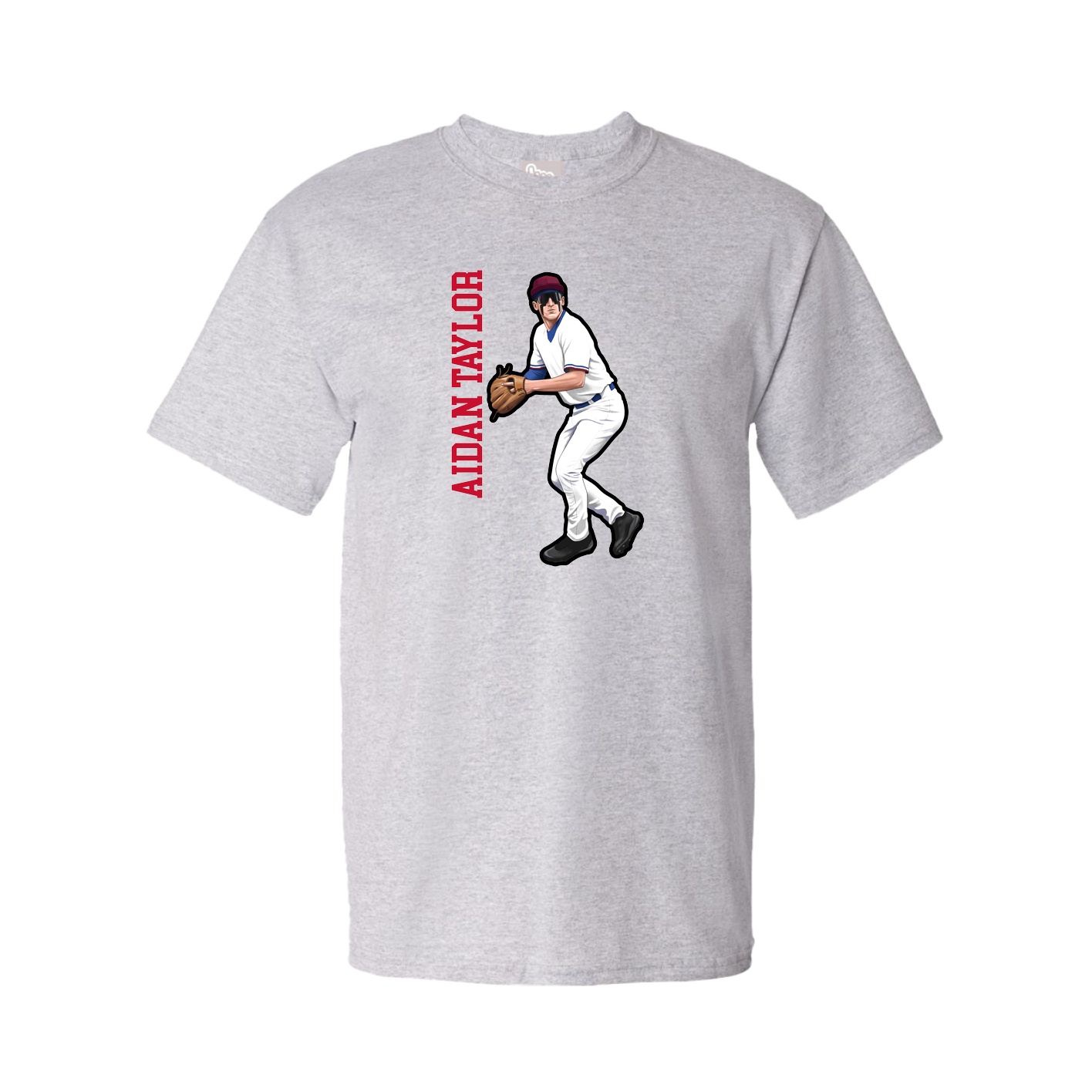 Youth Tee — Name Vertical in Grey