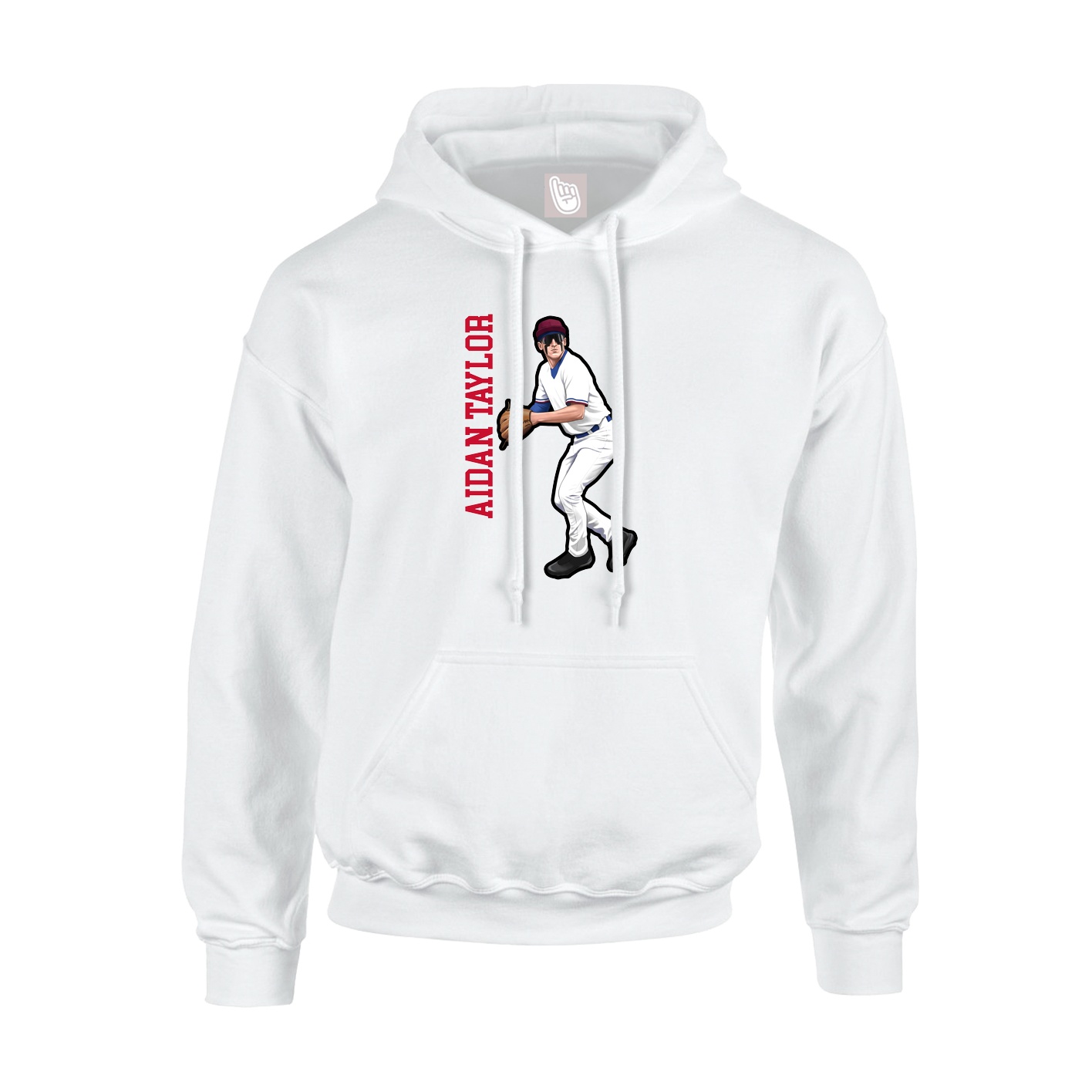 Youth Hoodie — Name Vertical in White