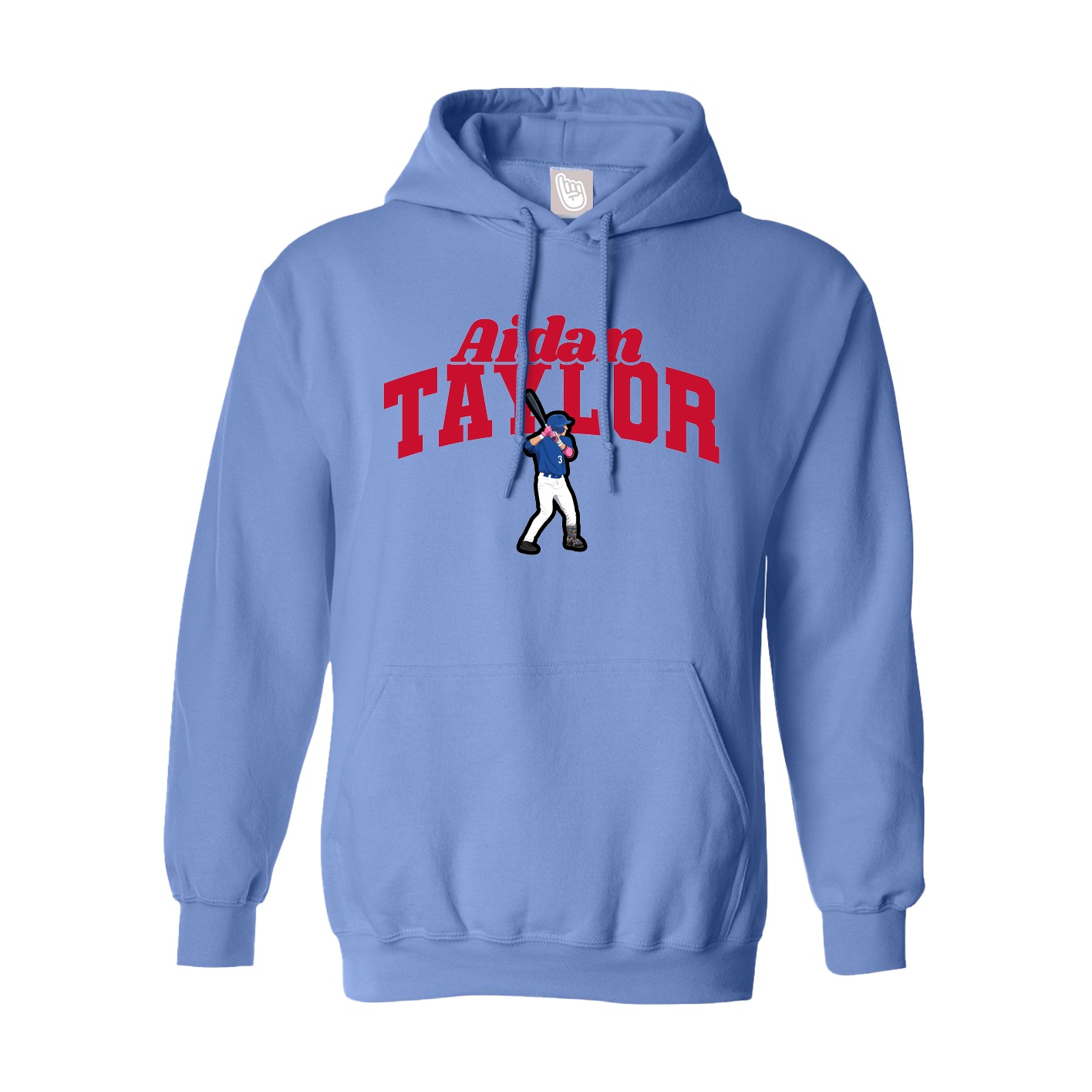 Youth Hoodie — Signature Arch in Powder Blue