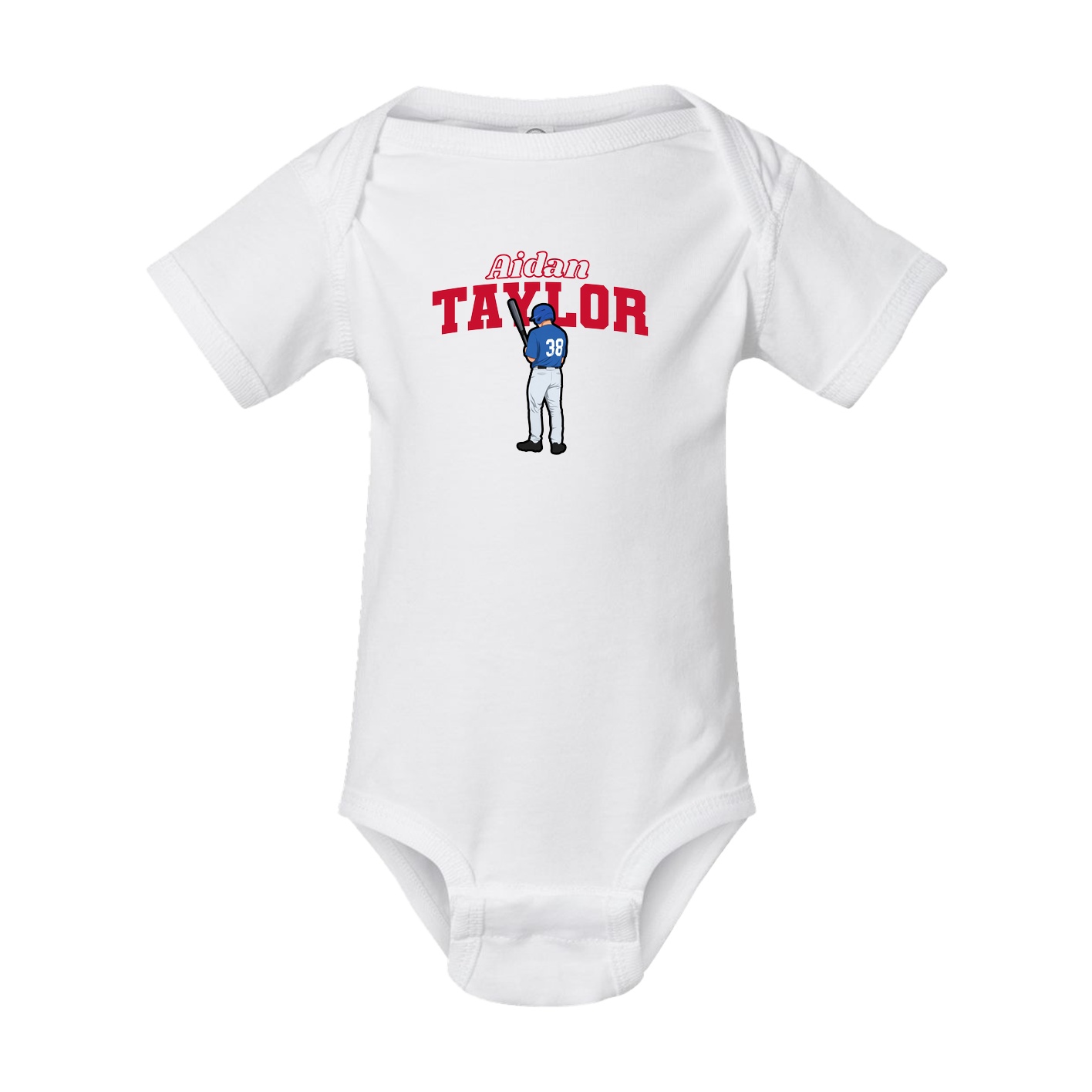 Baby Onesie — Name Arch in White