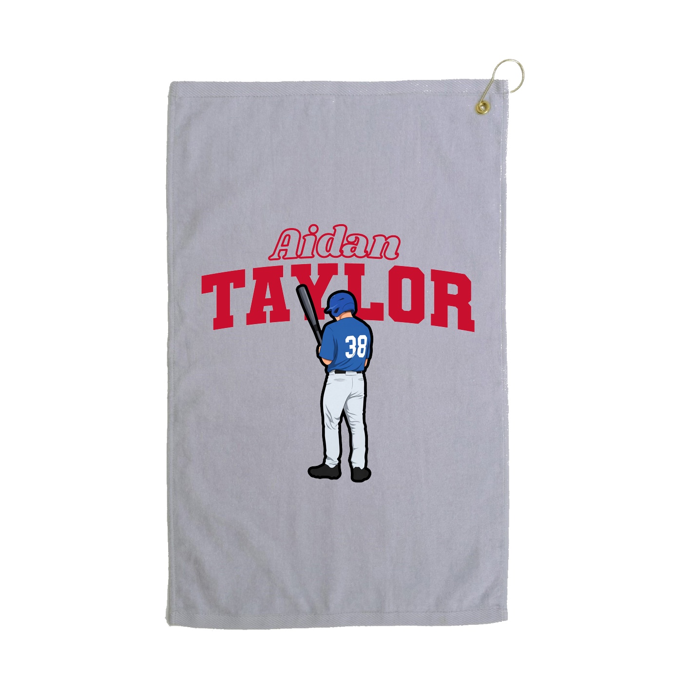 Golf Towel — Name Arch in Grey