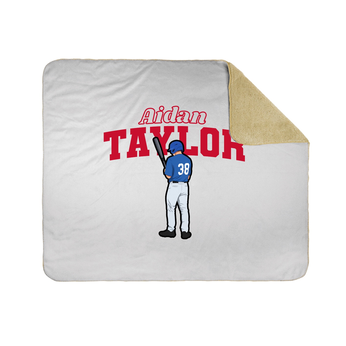 Throw Blanket — Name Arch in White