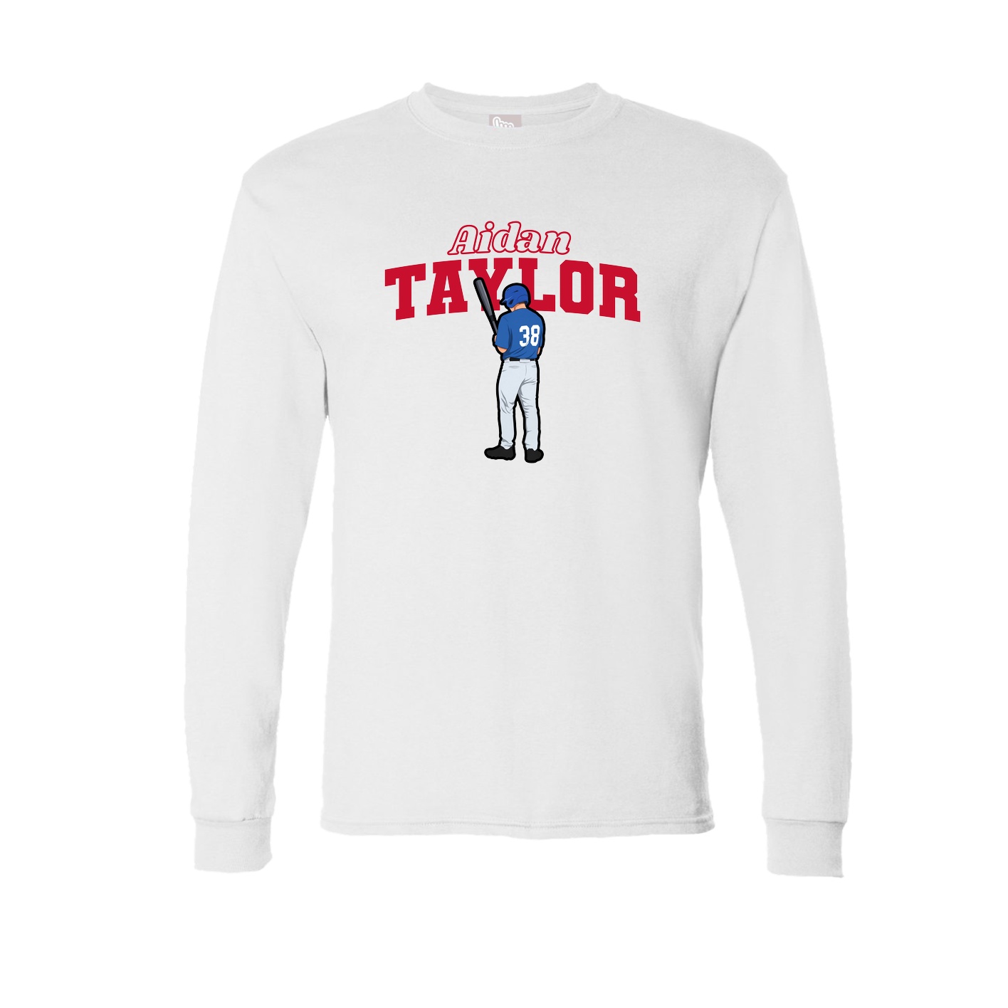Long Sleeve Tee — Name Arch in White