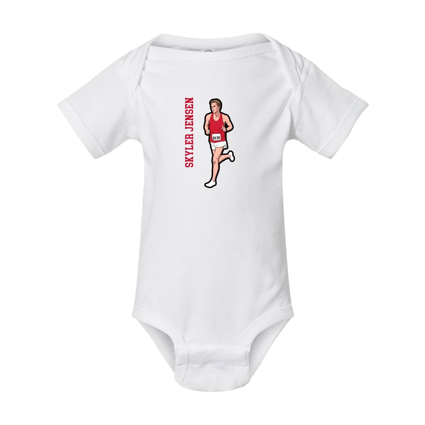 Baby Onesie — Name Vertical in White