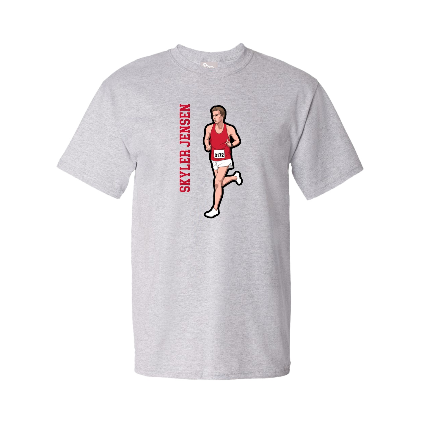 Youth Tee — Name Vertical in Grey
