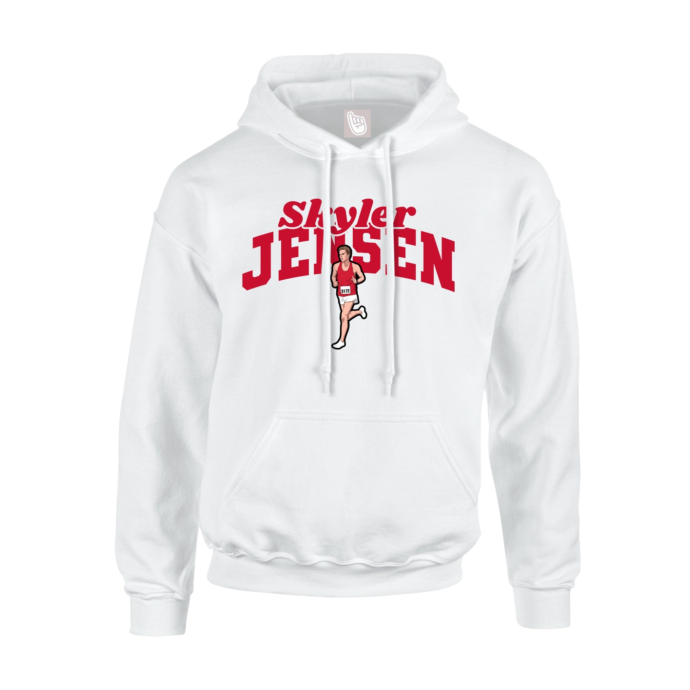Youth Hoodie — Signature Arch in White