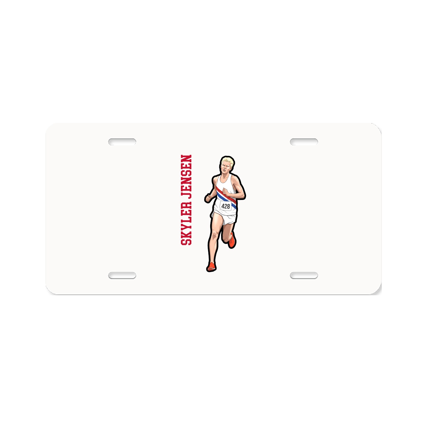 License Plate — Name Vertical in Classic