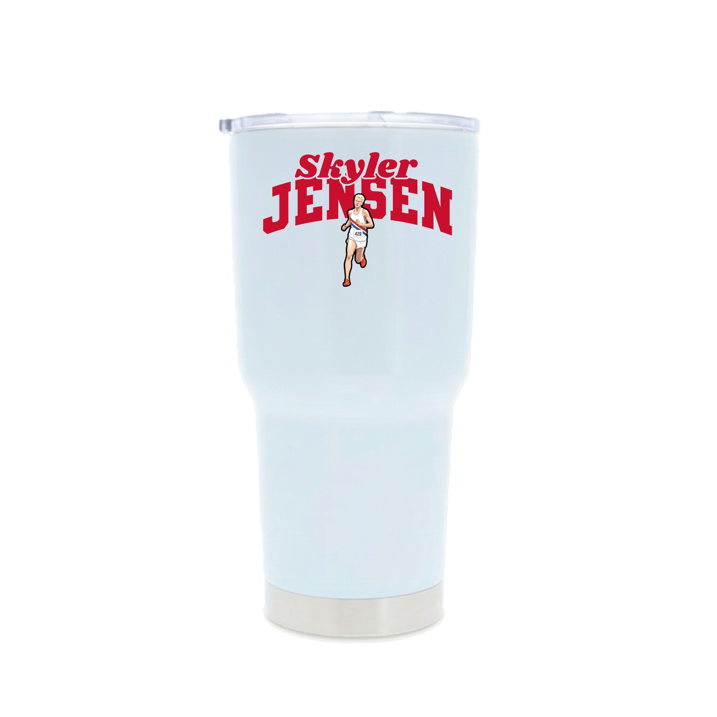 30oz Stainless Steel Tumbler — Signature Arch in White