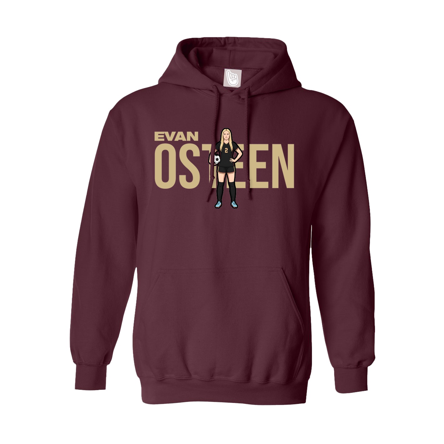 Hoodie — Player Name in Maroon