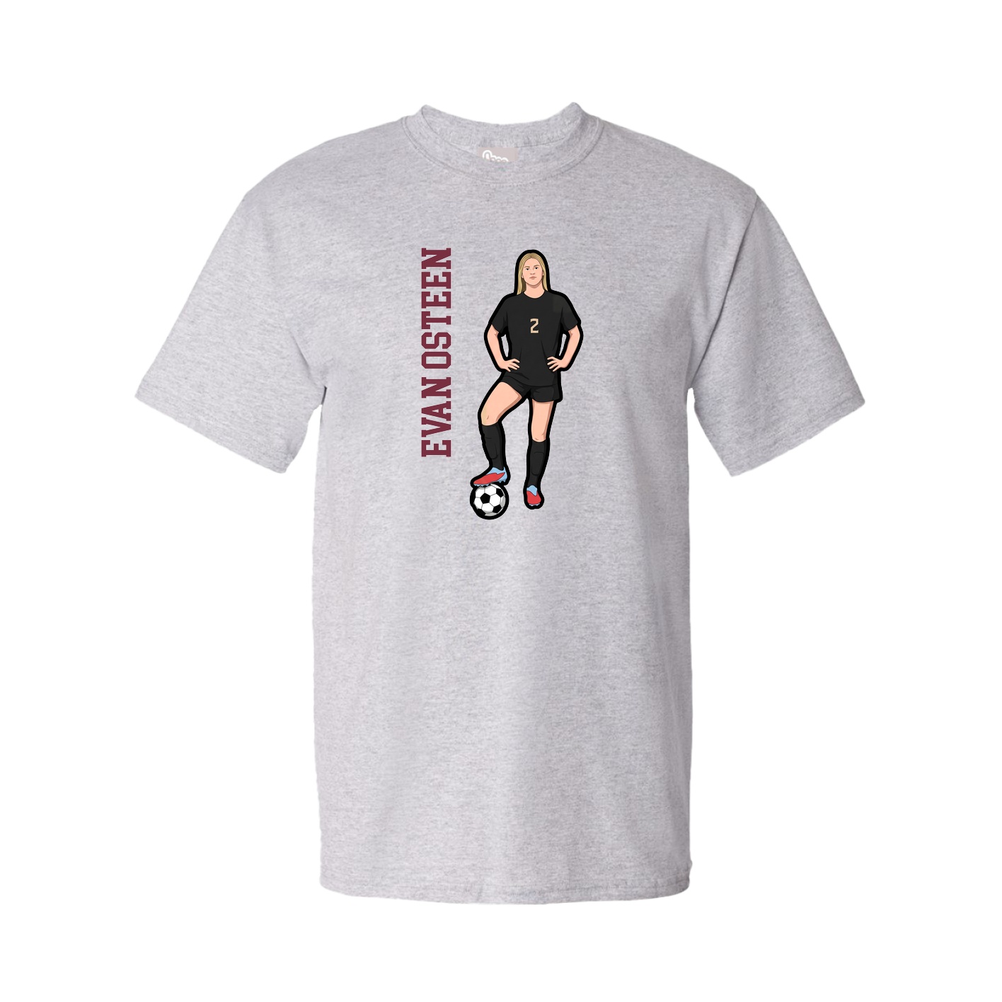 Tee — Name Vertical in Grey