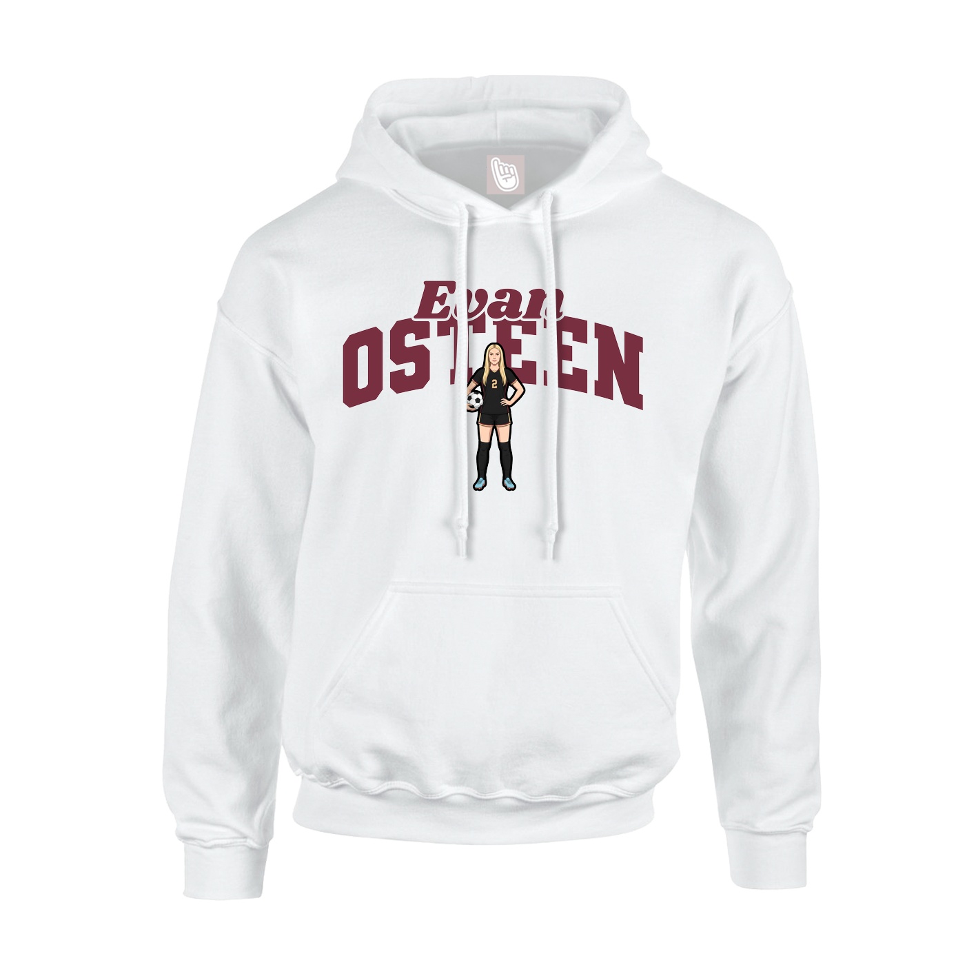 Youth Hoodie — Signature Arch in White