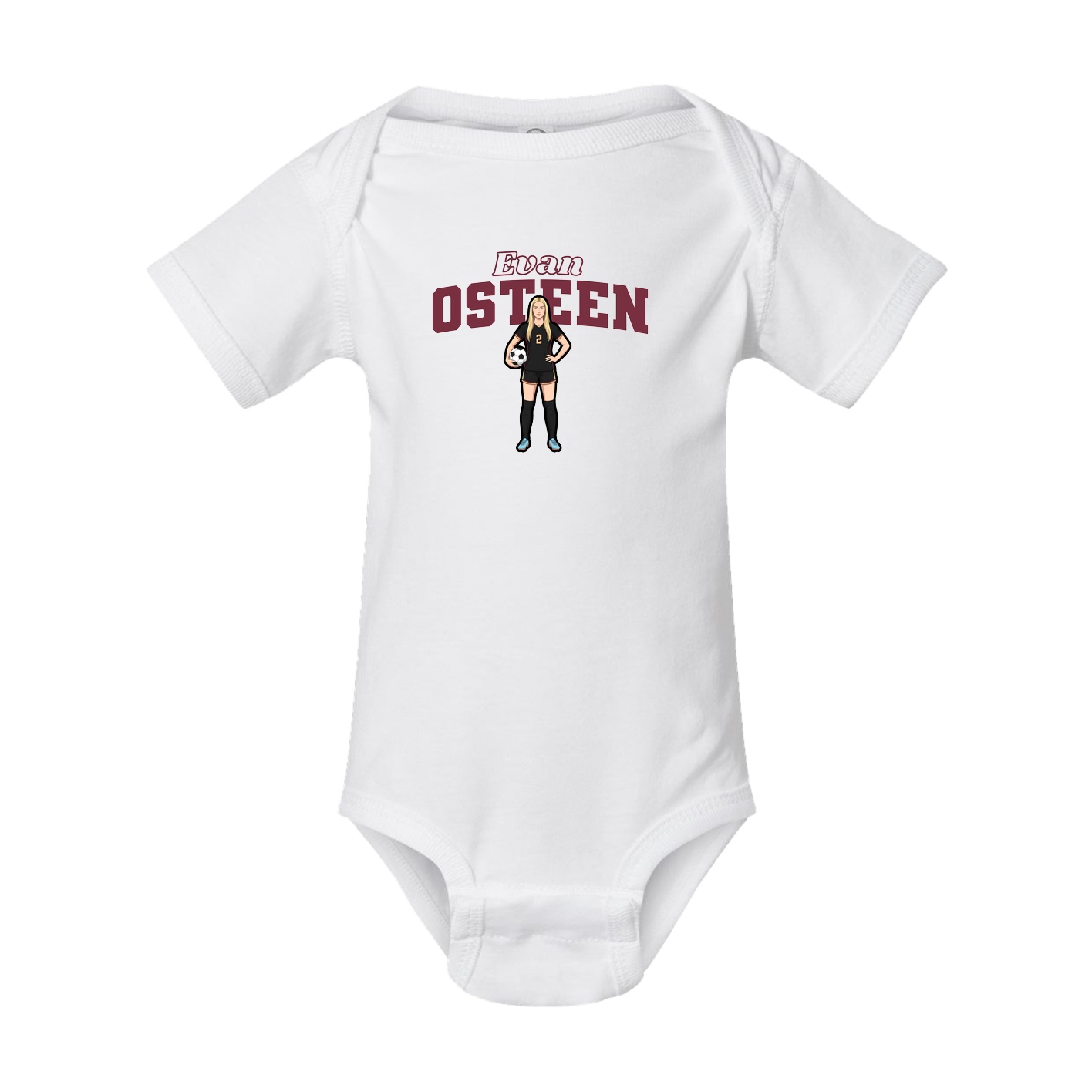 Baby Onesie — Name Arch in White