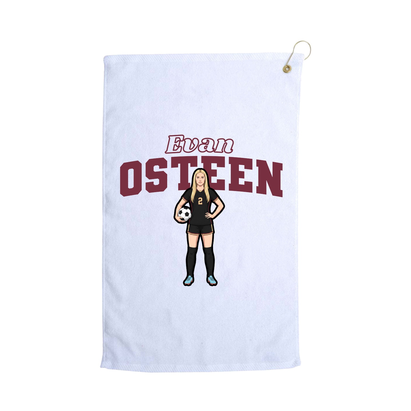 Golf Towel — Name Arch in White