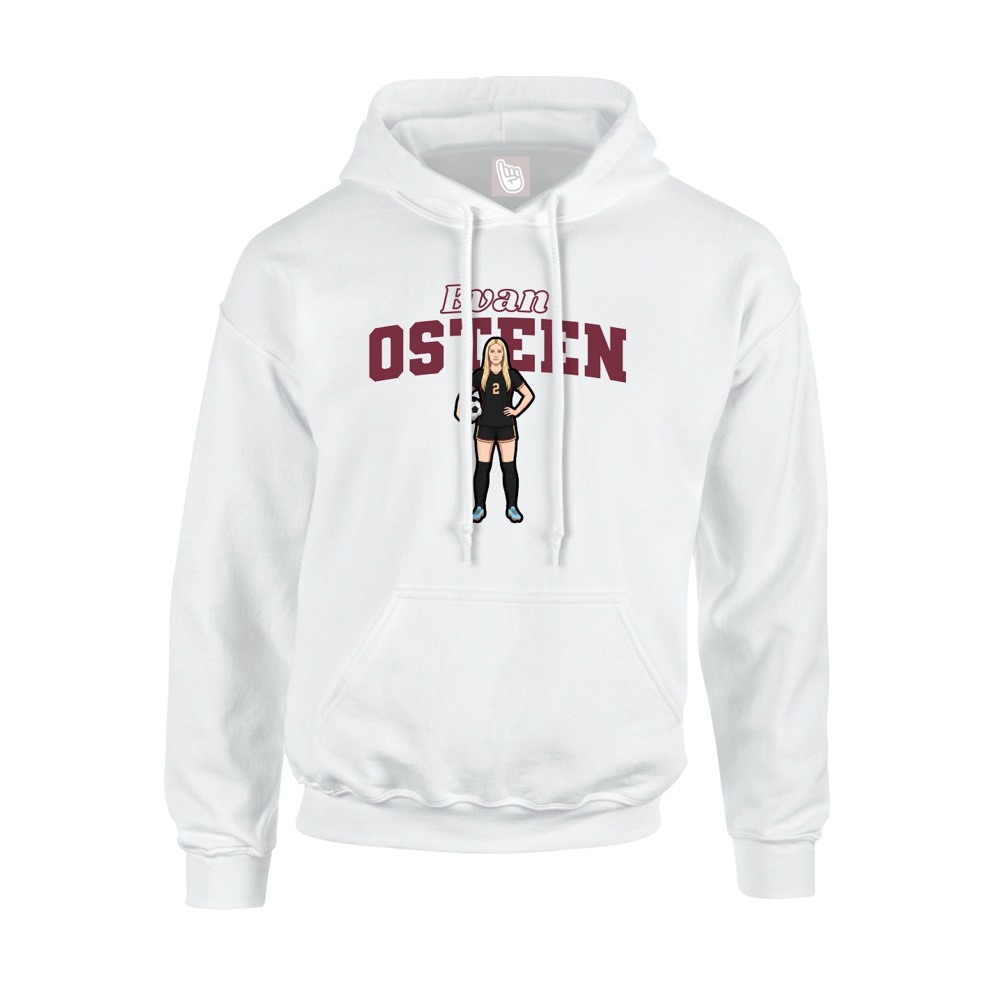 Hoodie — Name Arch in White