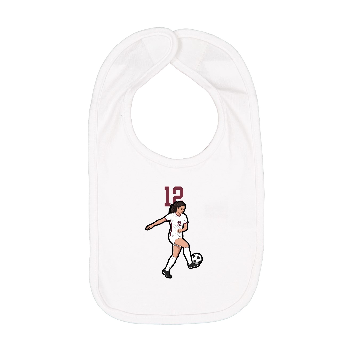 Infant Bib — Number Top in White