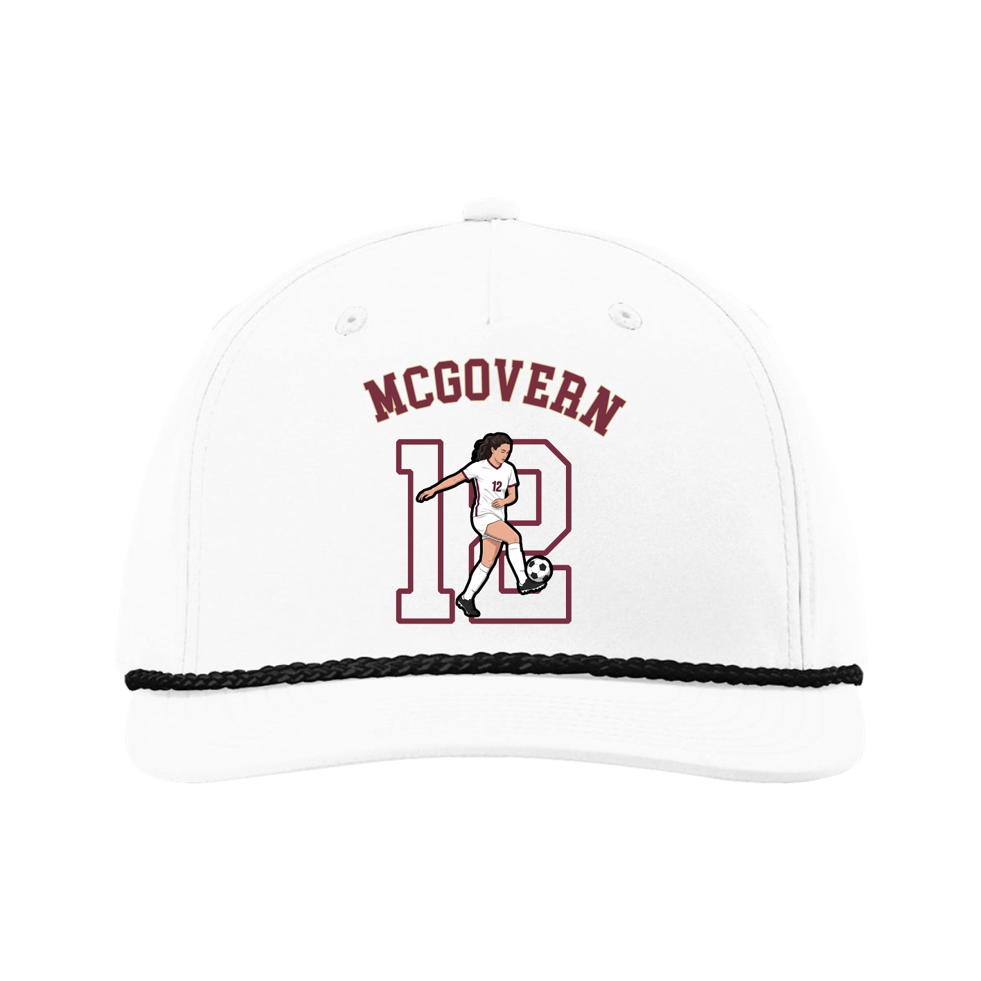 Five-Panel Classic Rope Cap — Shirsey Arch in White