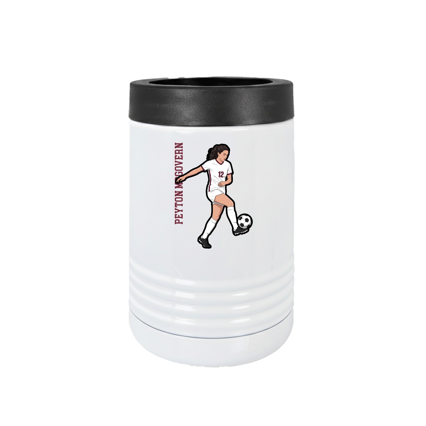 Beverage Holder — Name Vertical in White