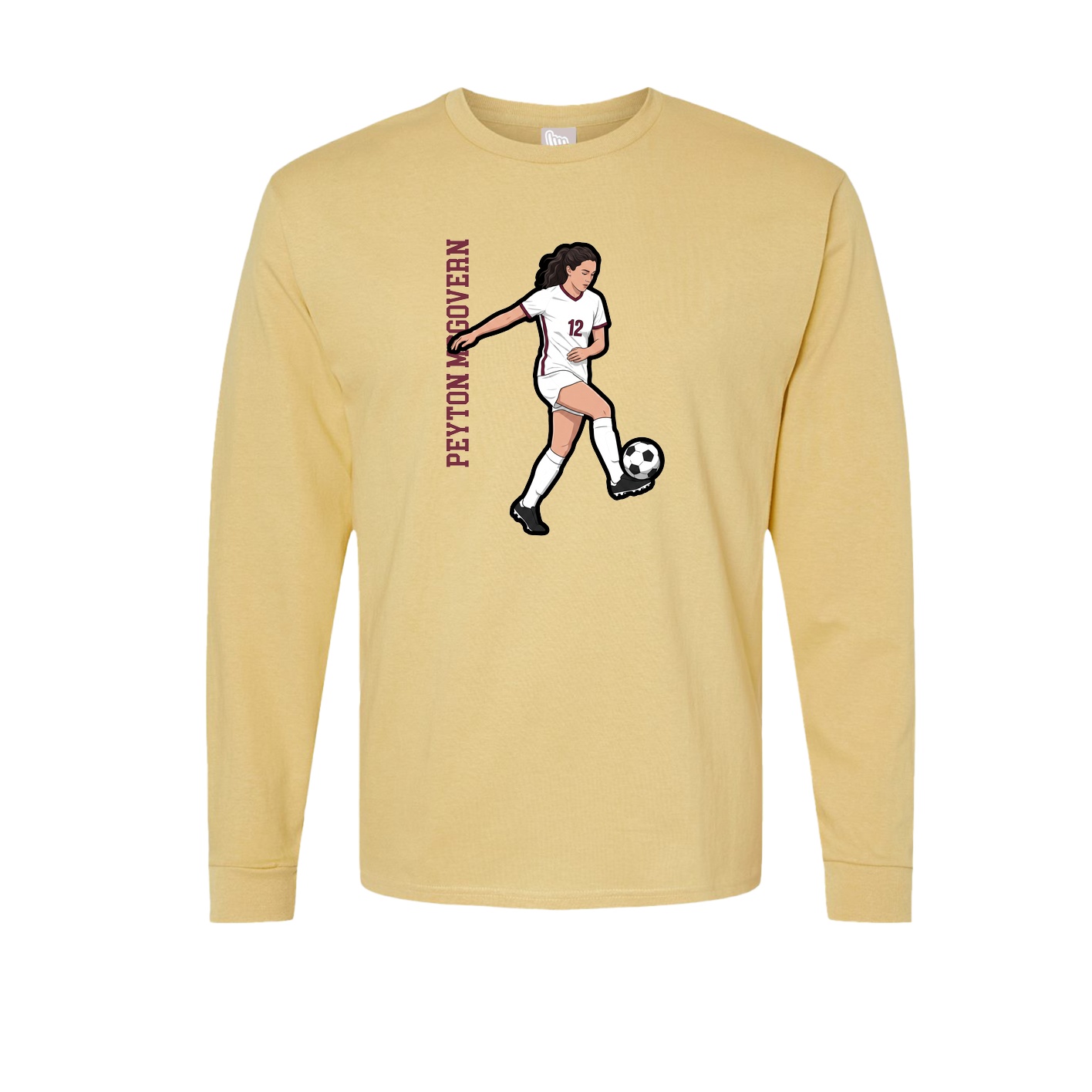 Long Sleeve Tee — Name Vertical in Vegas Gold