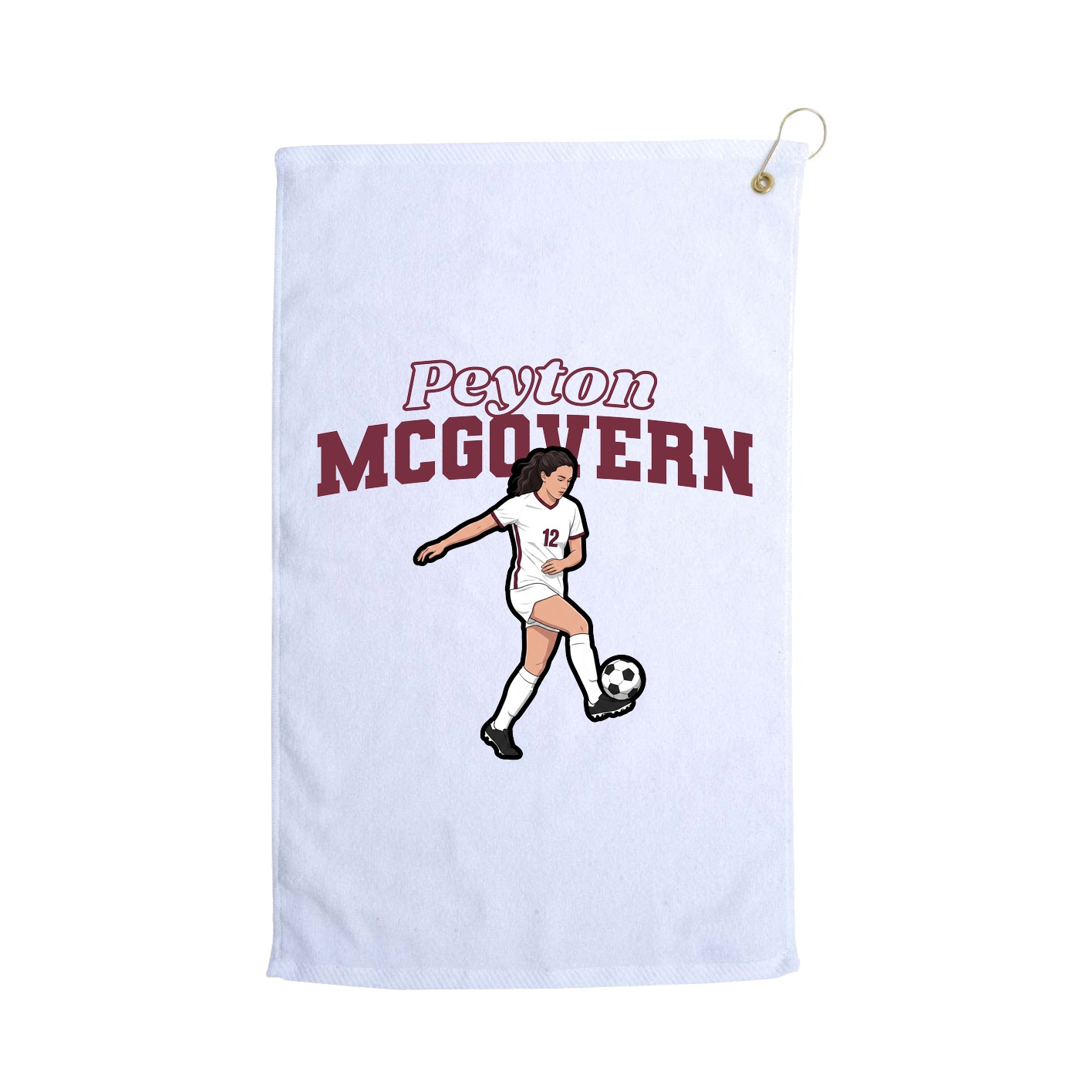Golf Towel — Name Arch in White