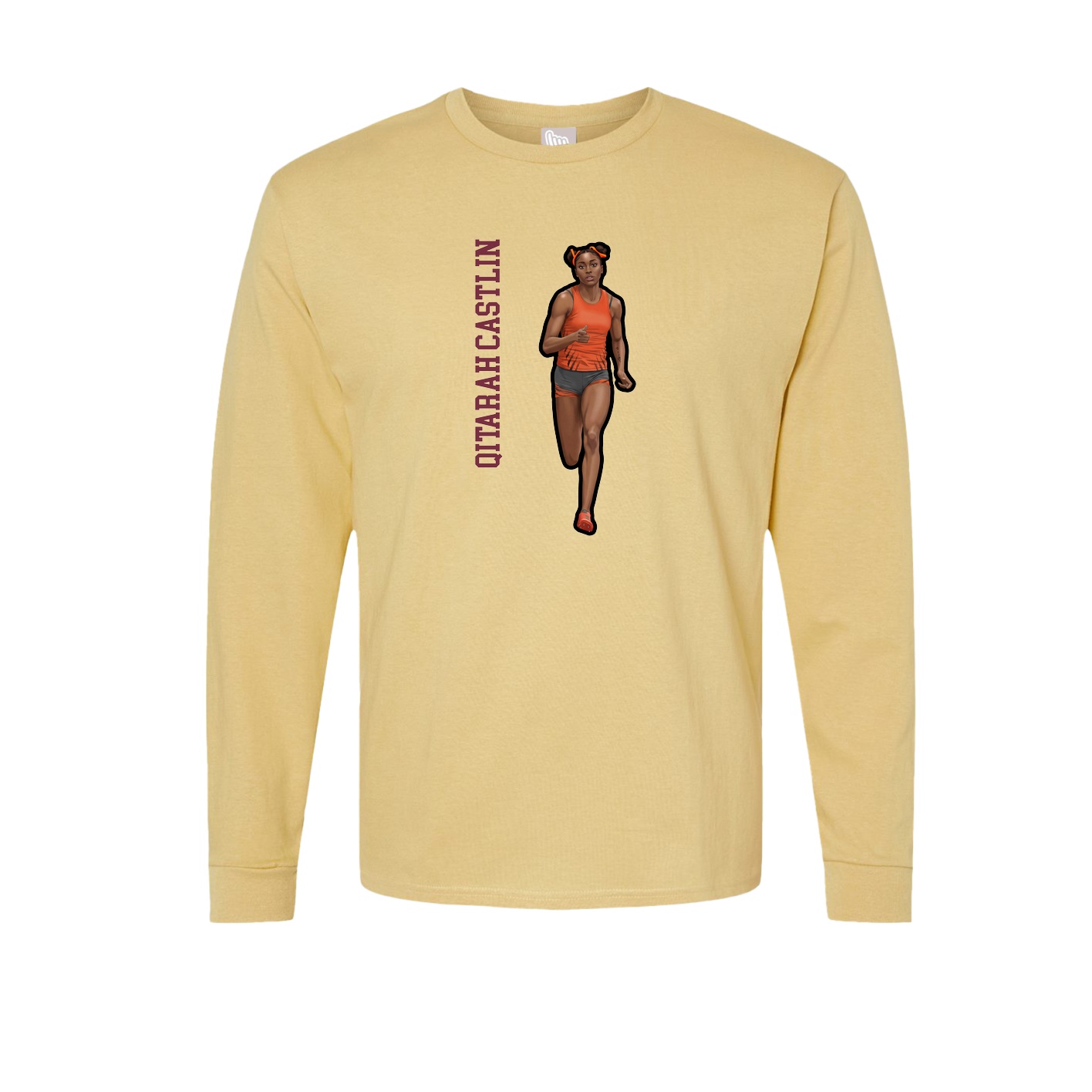 Long Sleeve Tee — Name Vertical in Vegas Gold