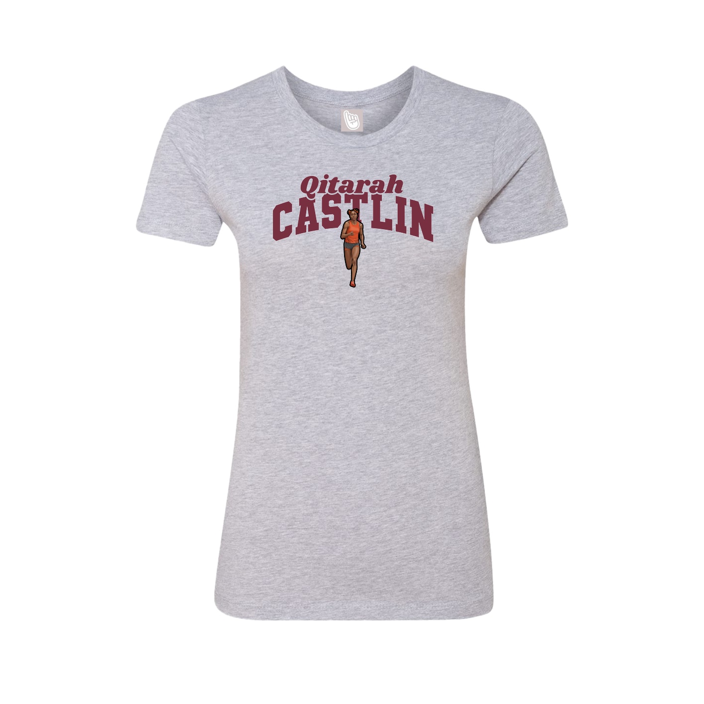 Fitted Women's Tee — Signature Arch in Grey