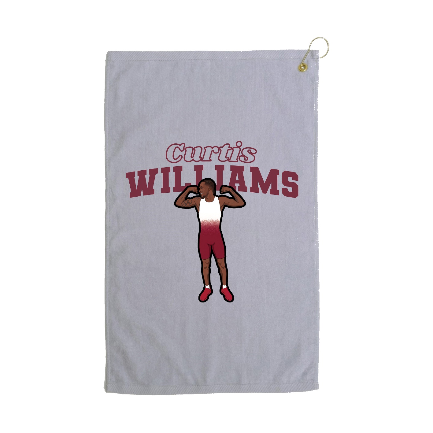 Golf Towel — Name Arch in Grey