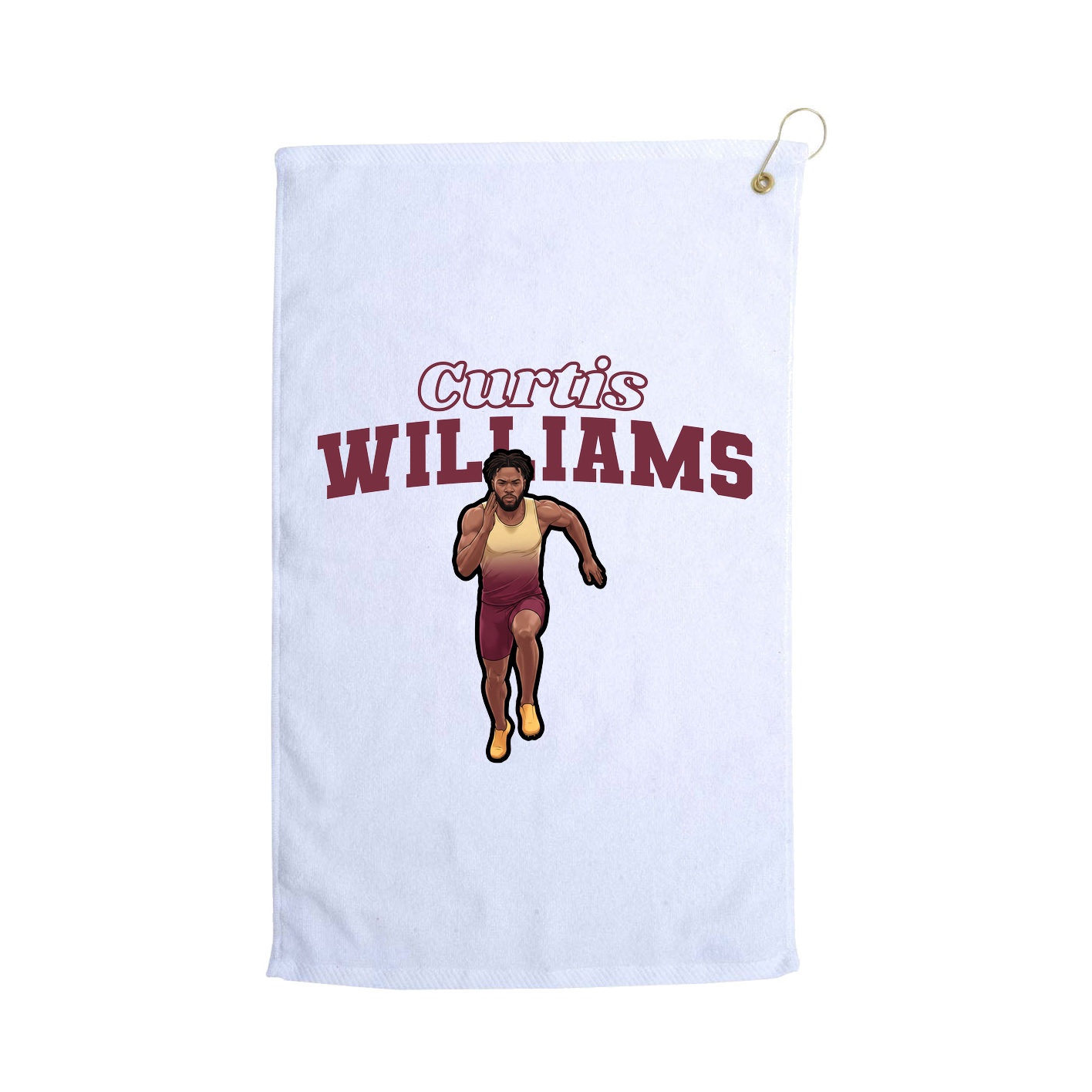 Golf Towel — Name Arch in White