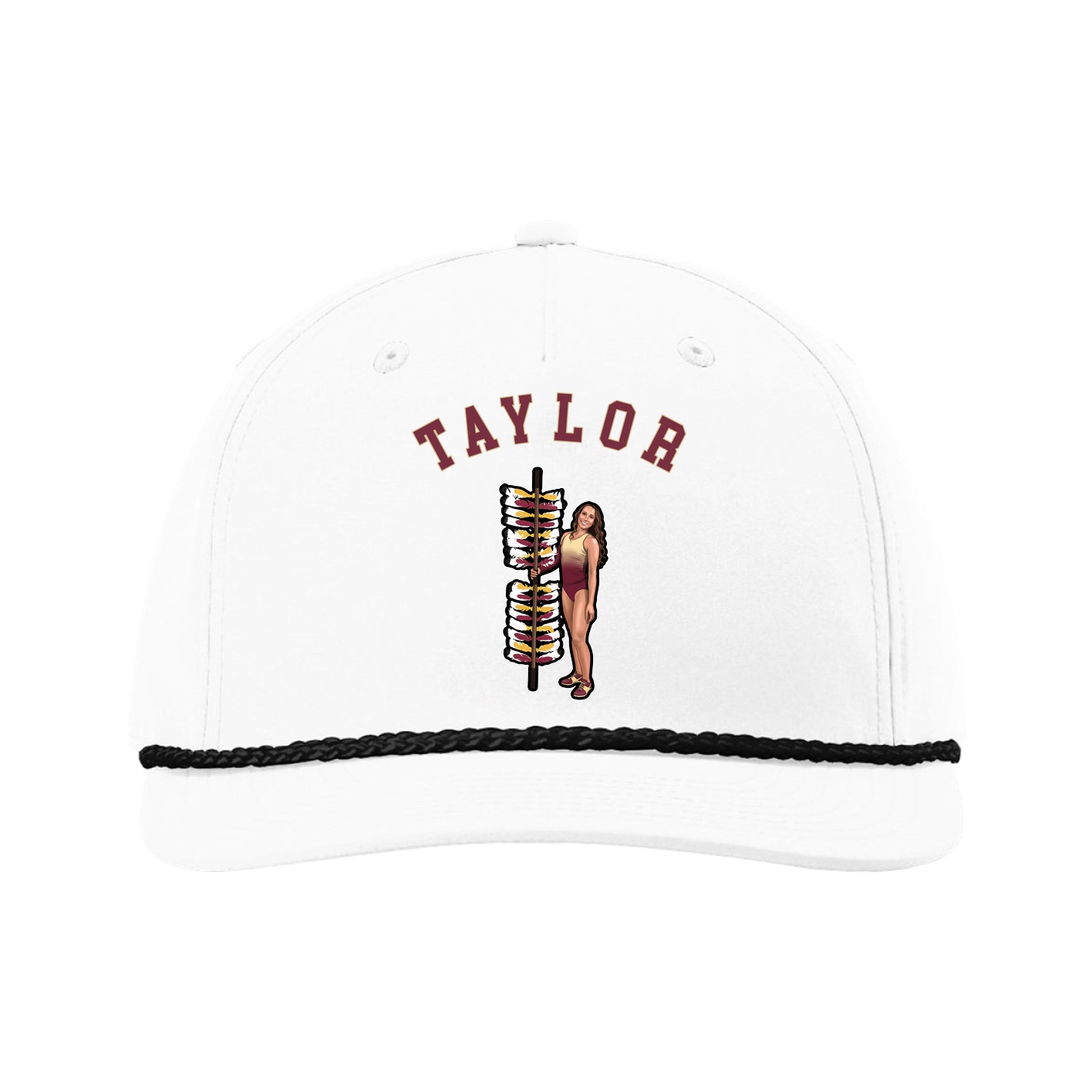 Five-Panel Classic Rope Cap — Shirsey Arch in White