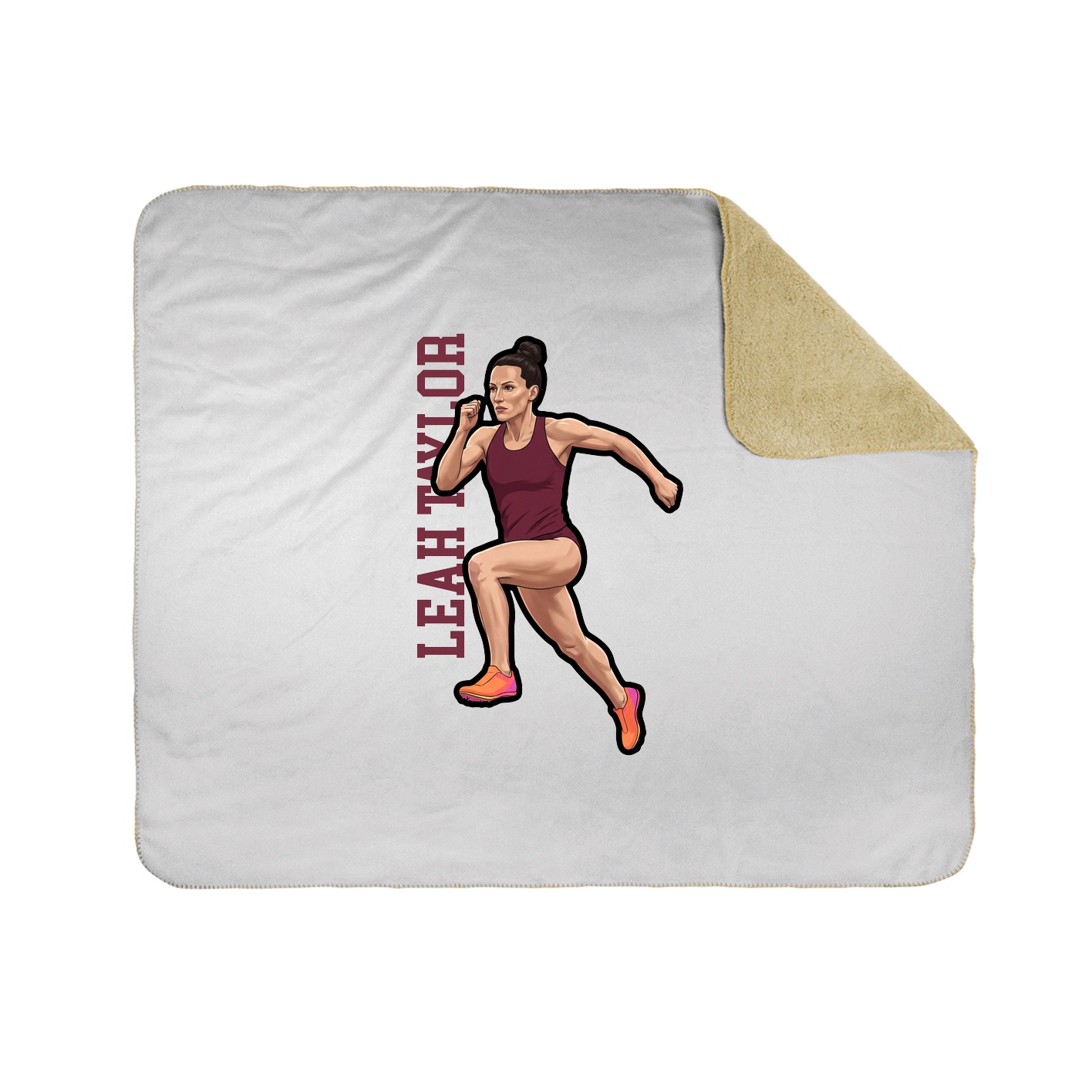 Throw Blanket — Name Vertical in White