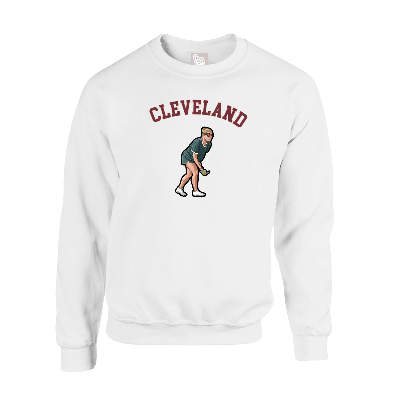 Fleece Crew — Shirsey Arch in White