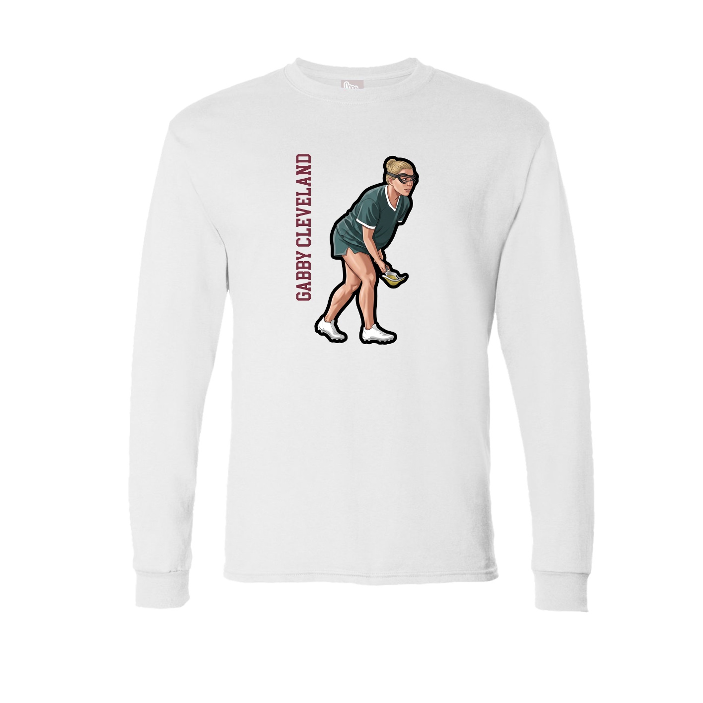 Long Sleeve Tee — Name Vertical in White