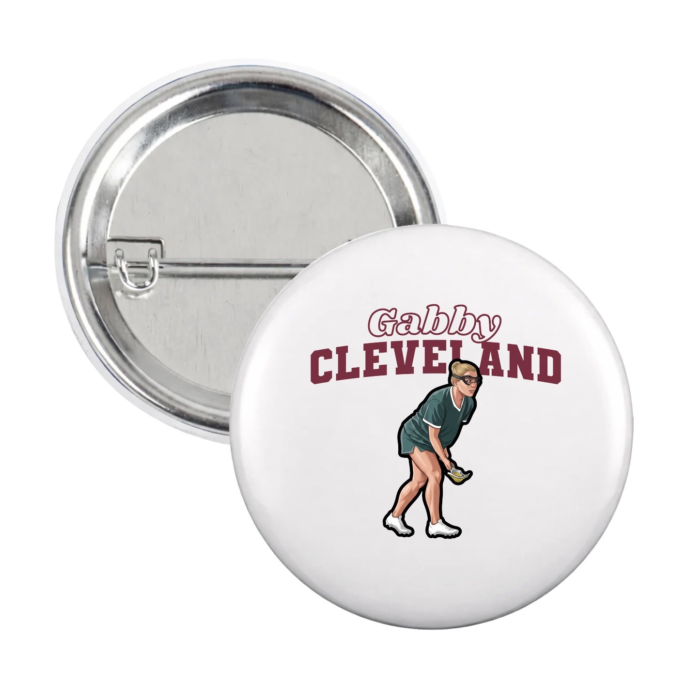 Game Day Button — Name Arch in White