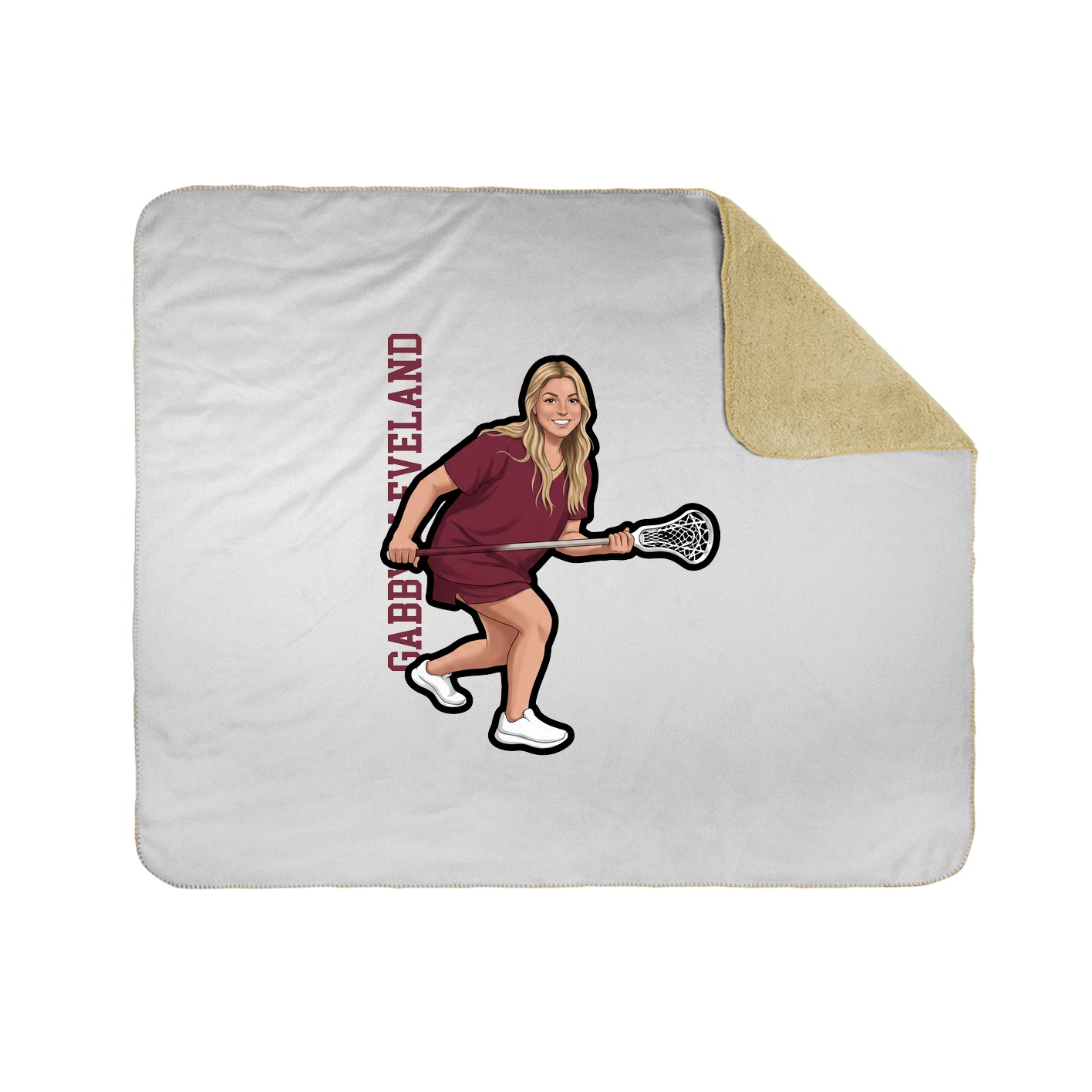 Throw Blanket — Name Vertical in White