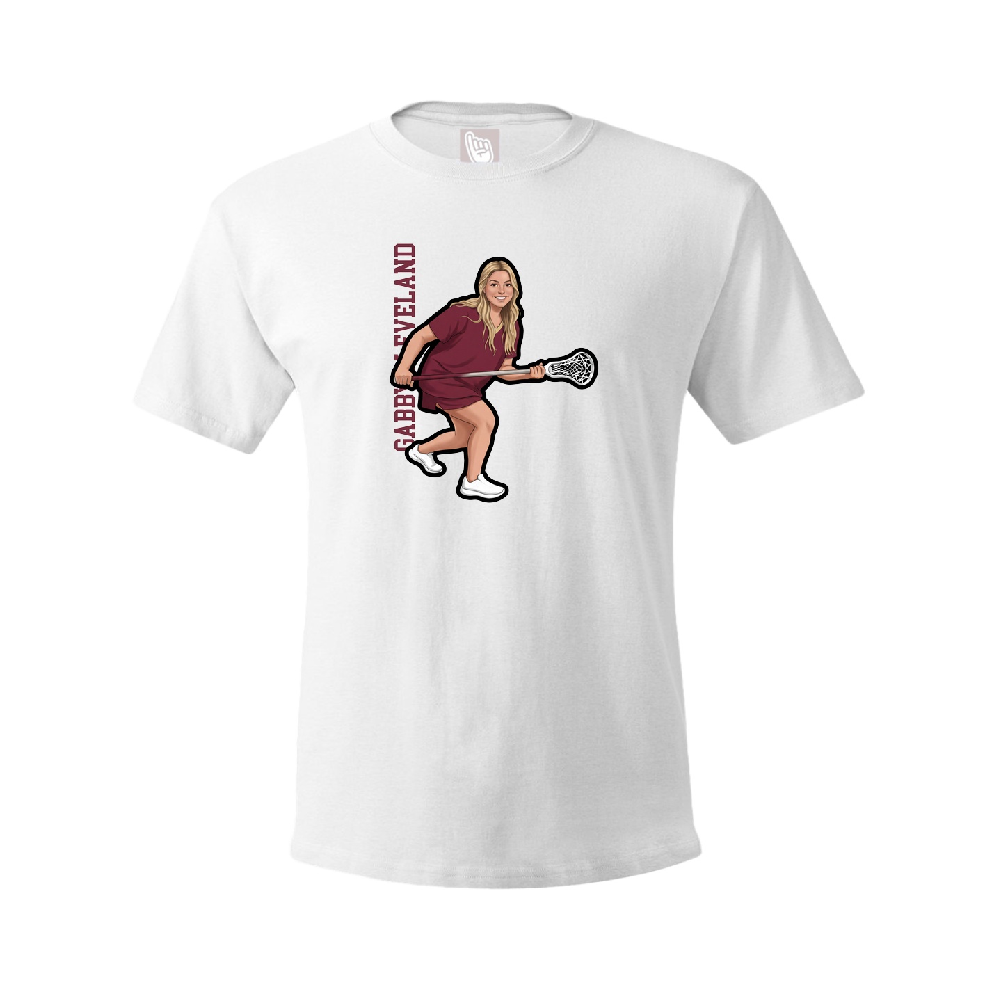 Tee — Name Vertical in White