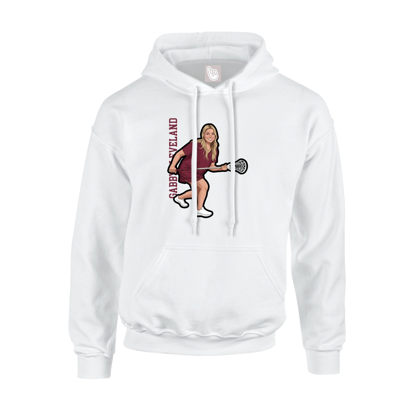 Youth Hoodie — Name Vertical in White