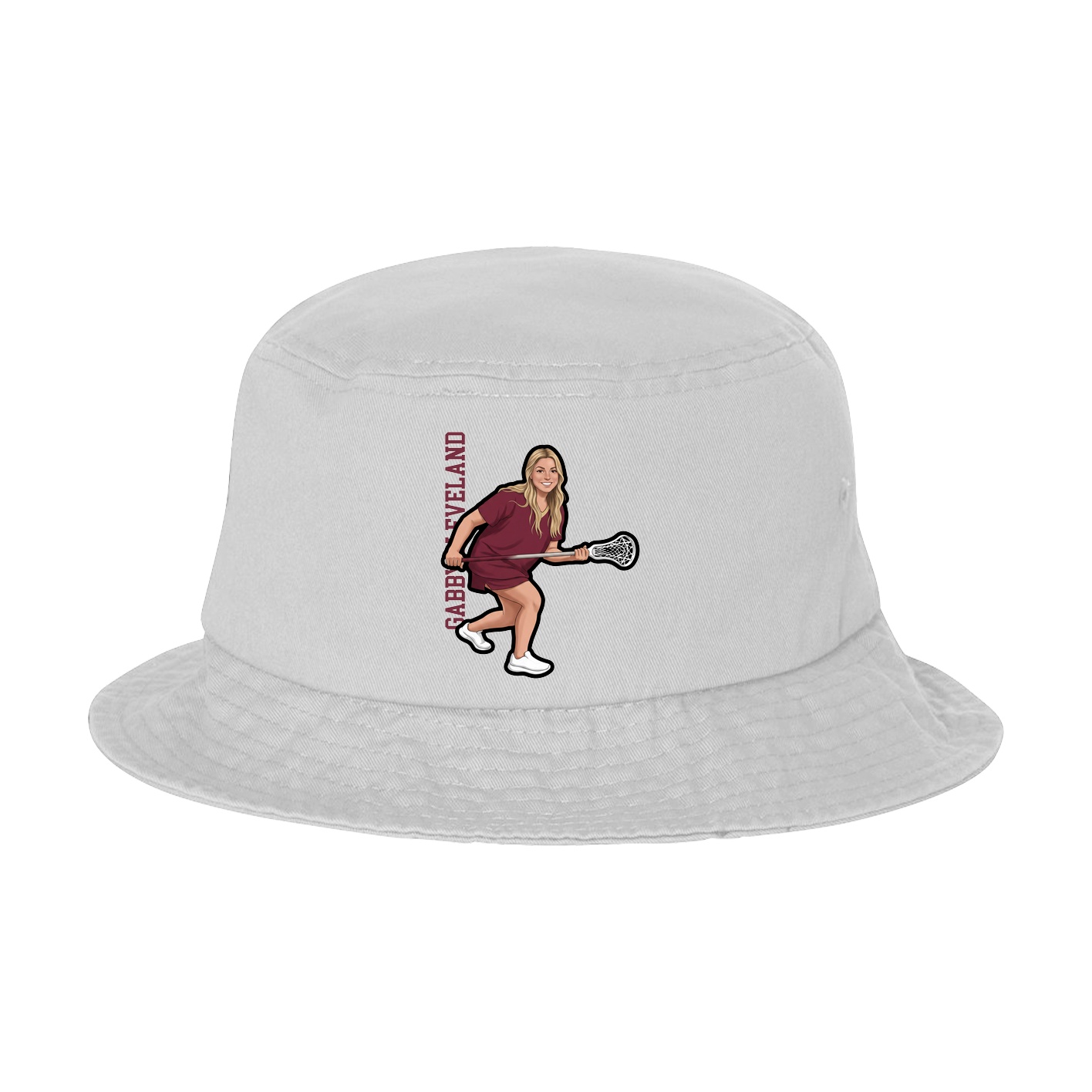 Bucket Cap — Name Vertical in White