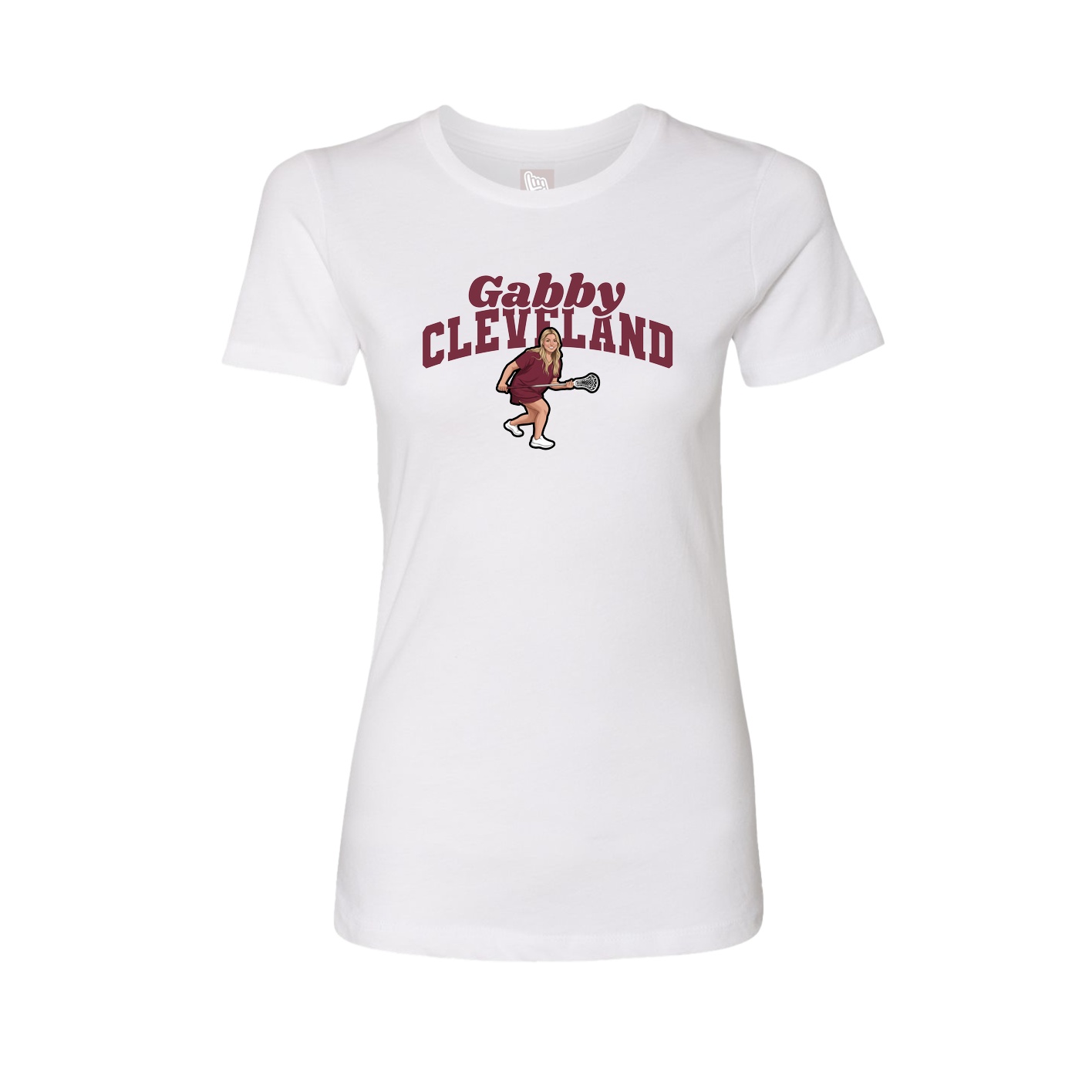 Fitted Women's Tee — Signature Arch in White