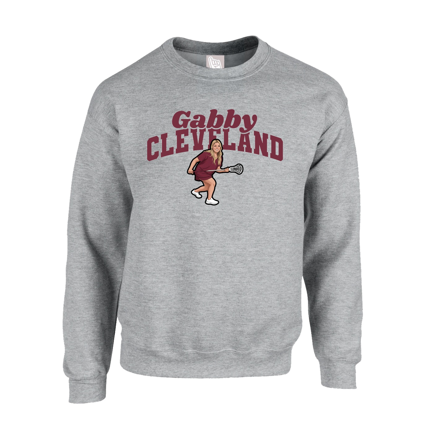 Fleece Crew — Signature Arch in Grey
