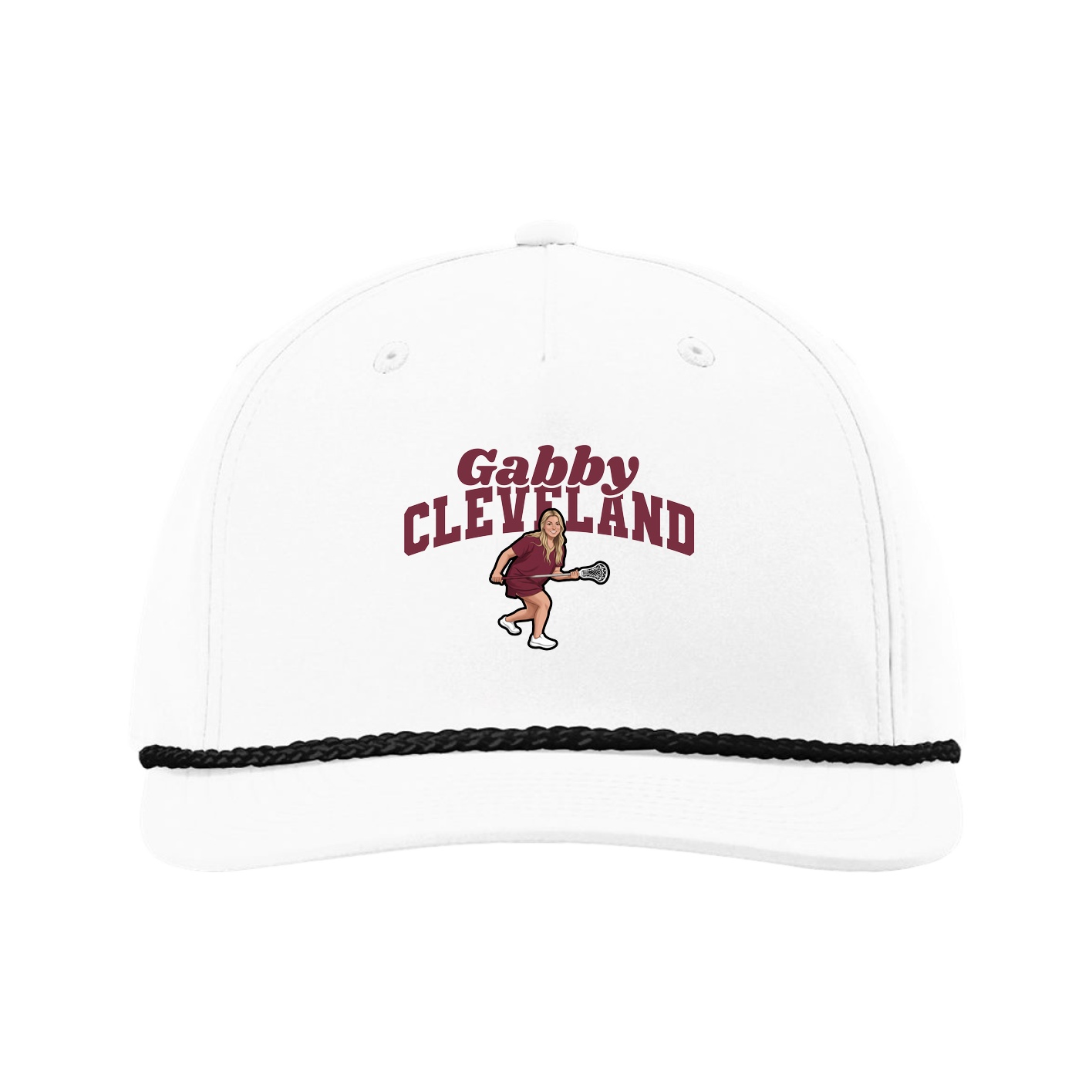 Five-Panel Classic Rope Cap — Signature Arch in White