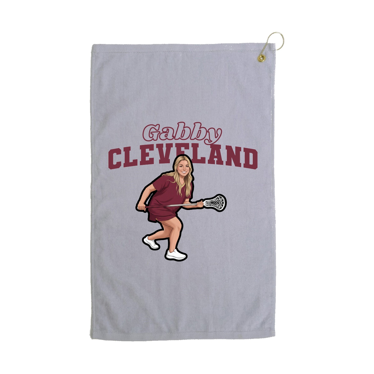 Golf Towel — Name Arch in Grey