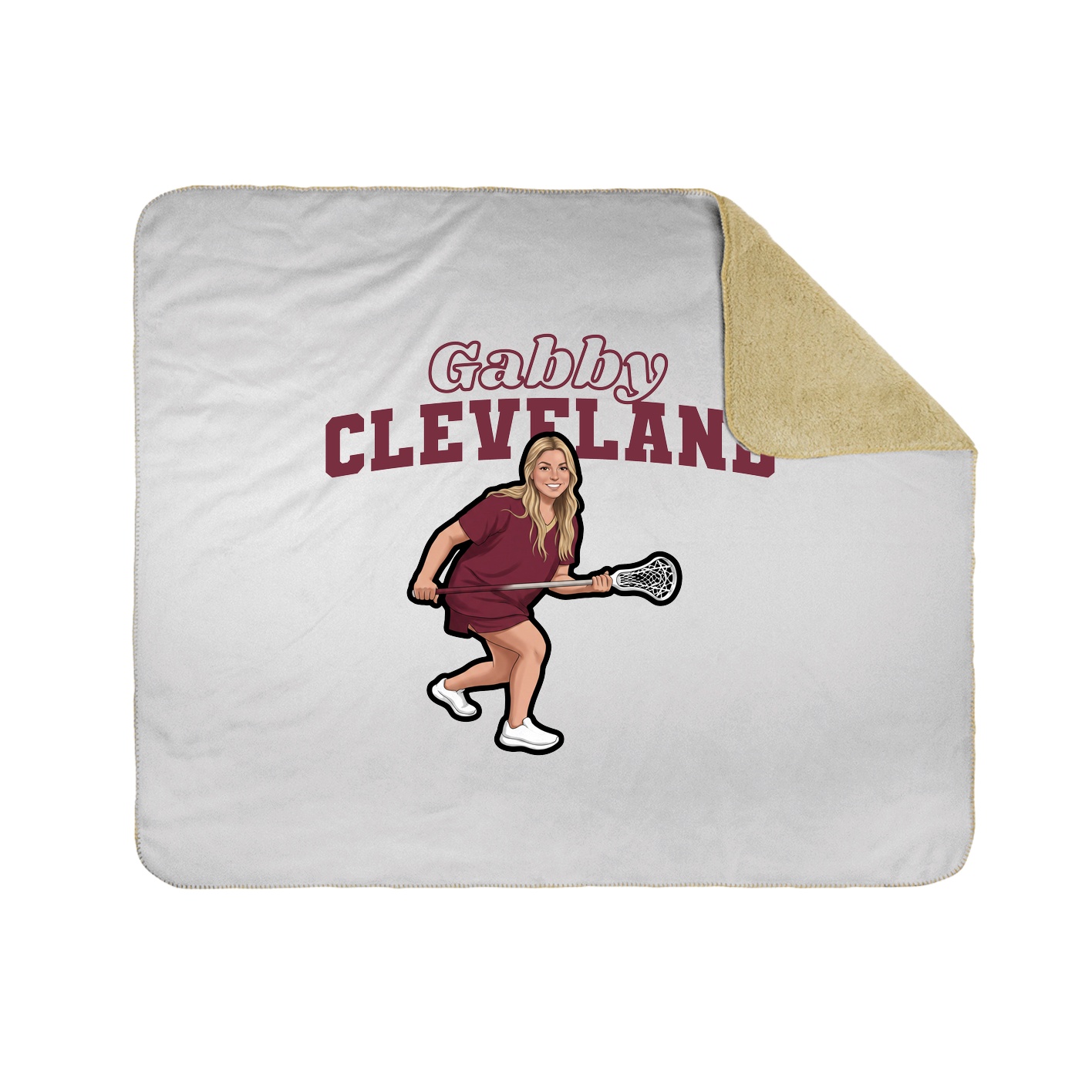 Throw Blanket — Name Arch in White