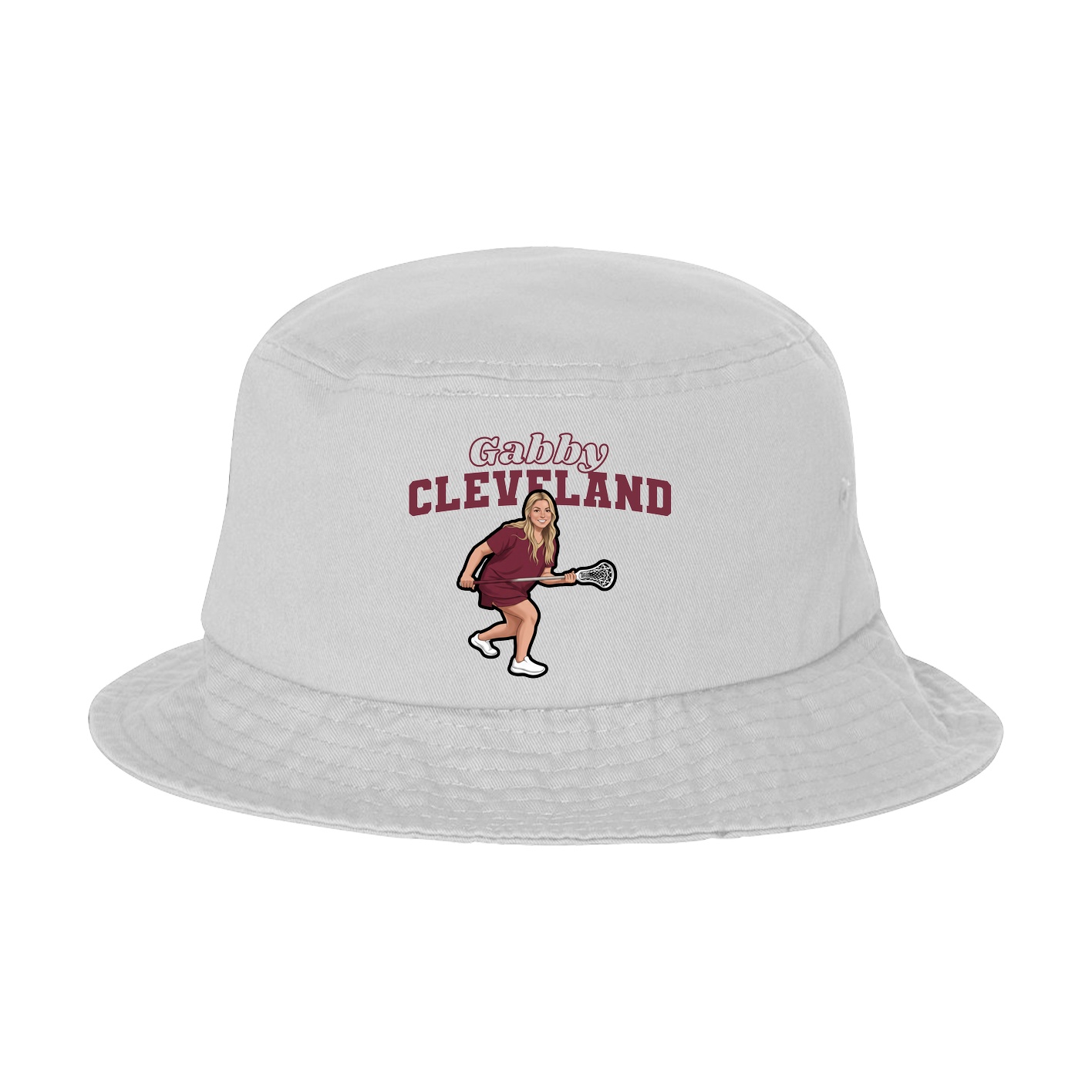 Bucket Cap — Name Arch in White